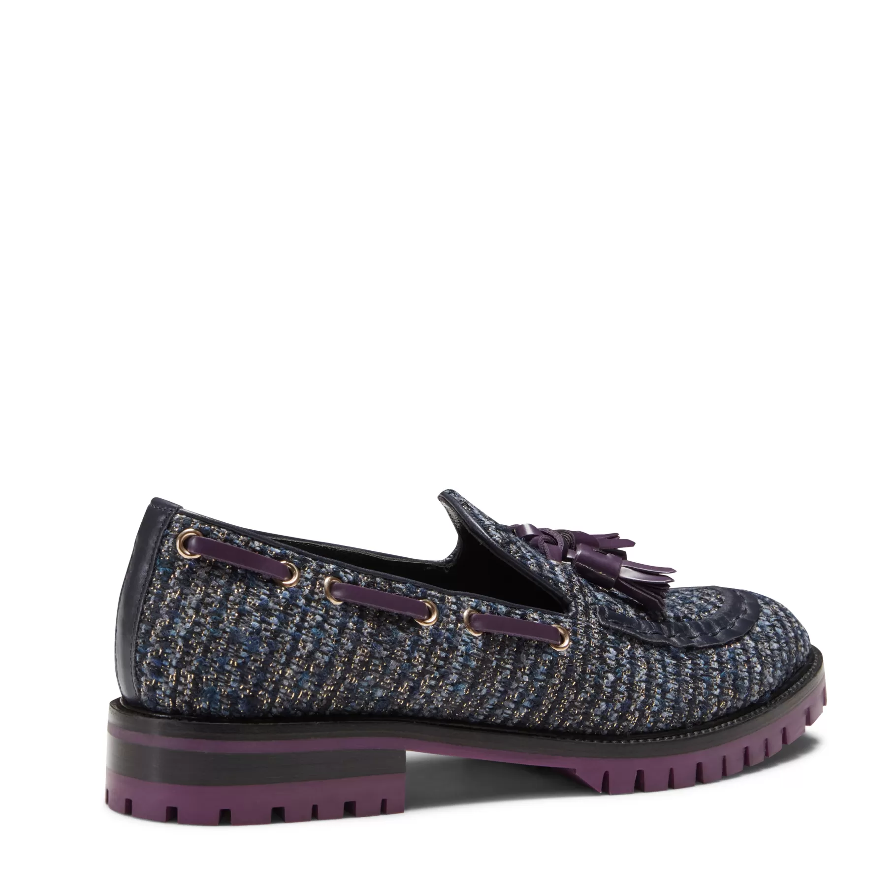 Sale Fratelli Rossetti Mocassino Brera in tessuto colore blu- Blu/oro