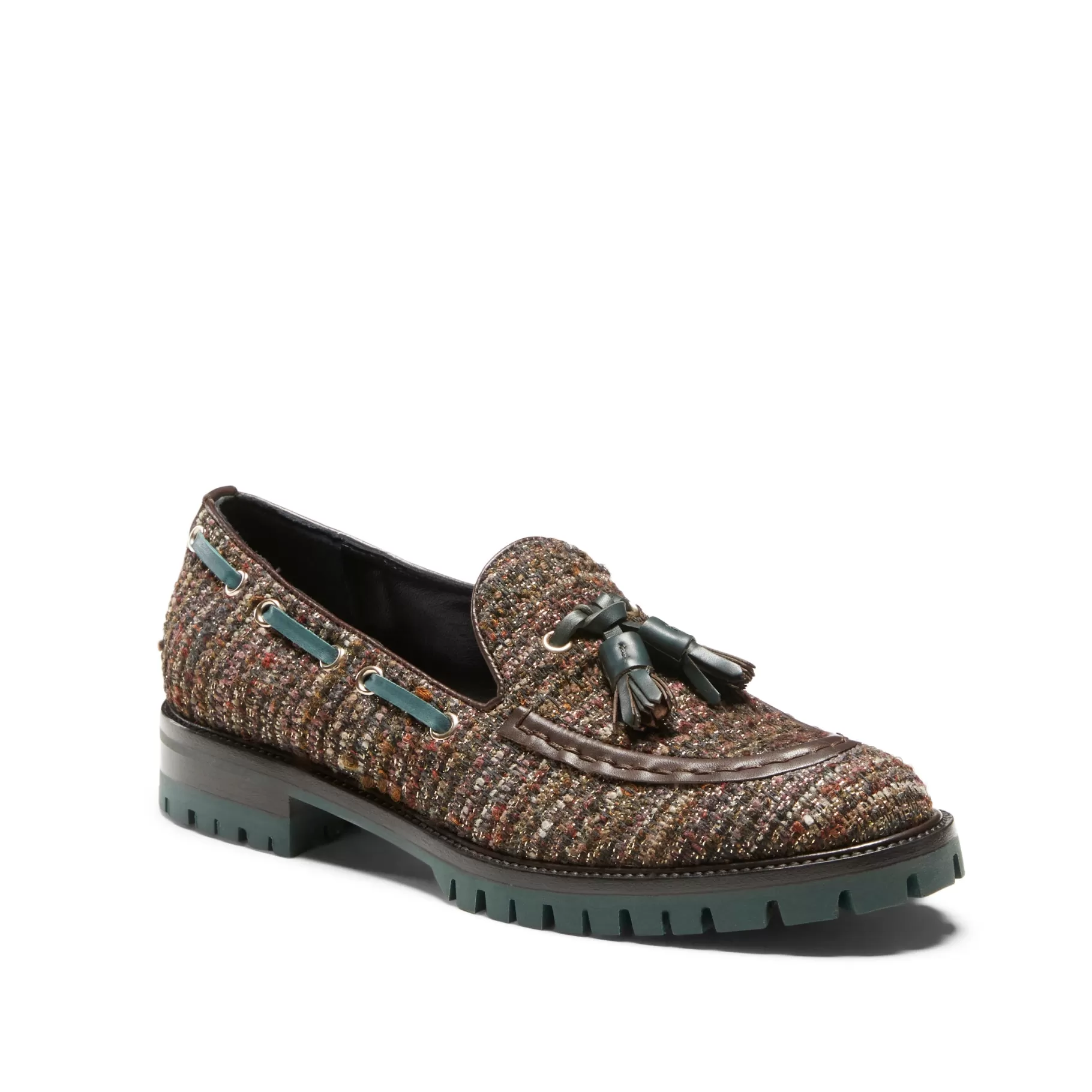 Hot Fratelli Rossetti Mocassino Brera in tessuto colore marrone- Marrone/oro