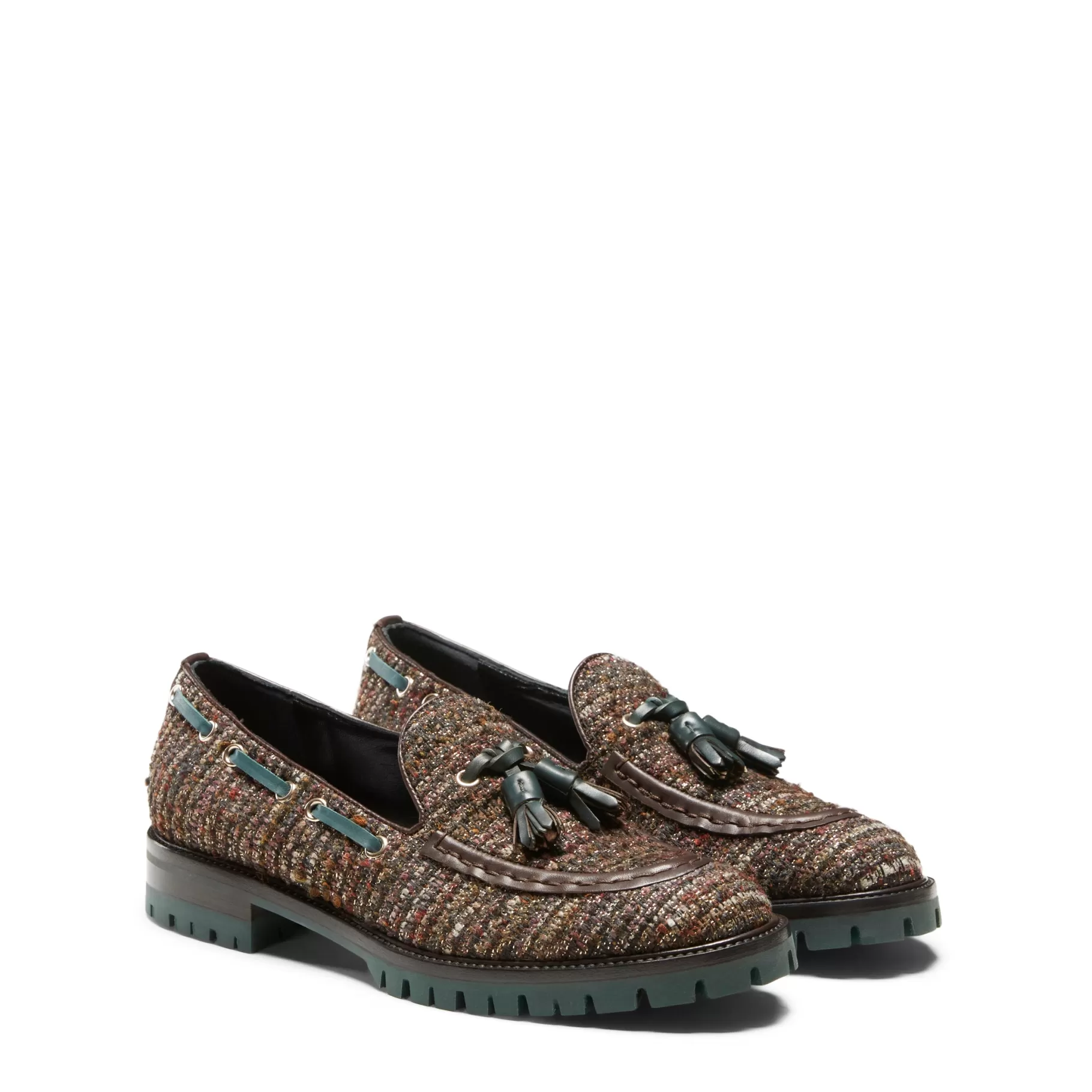 Hot Fratelli Rossetti Mocassino Brera in tessuto colore marrone- Marrone/oro