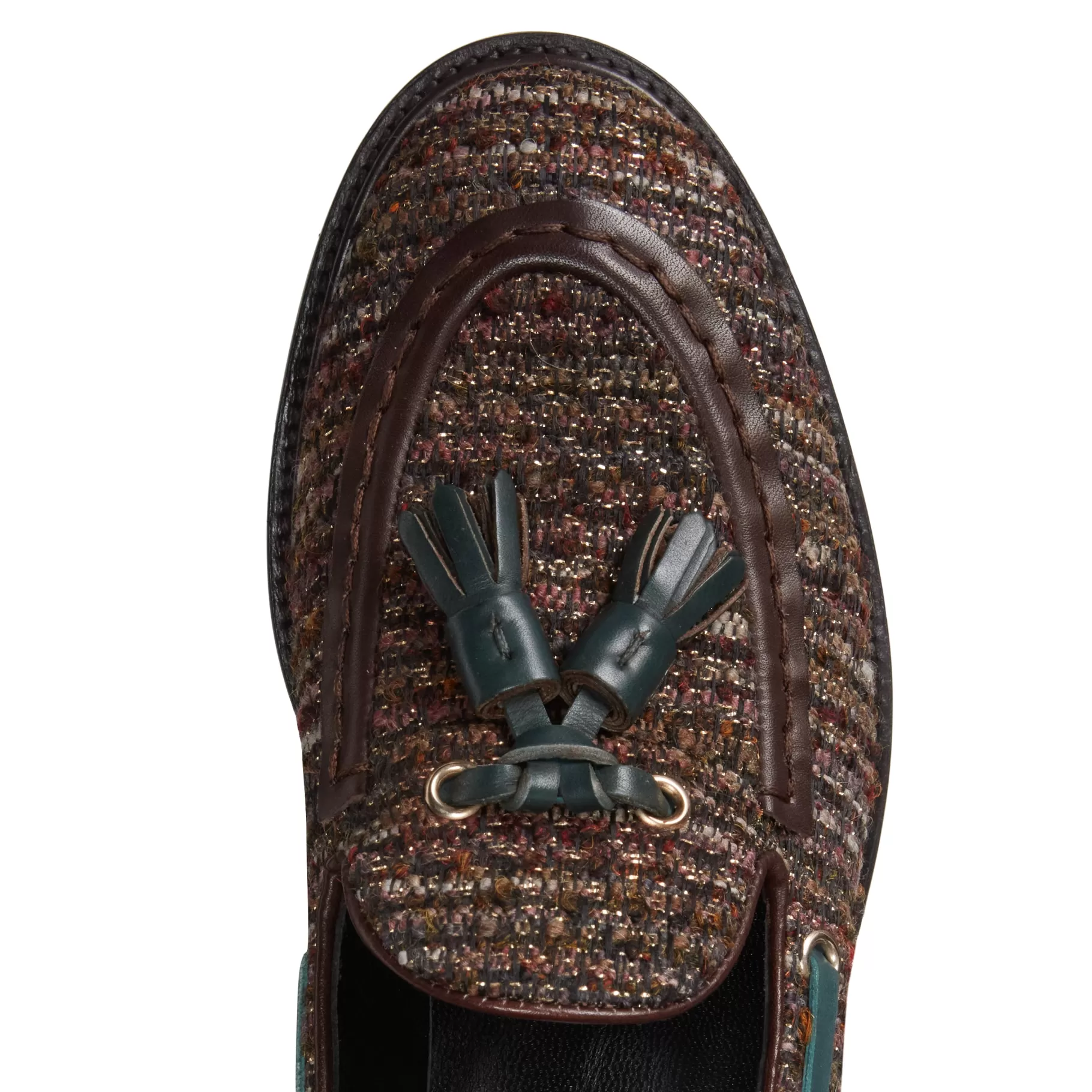 Hot Fratelli Rossetti Mocassino Brera in tessuto colore marrone- Marrone/oro