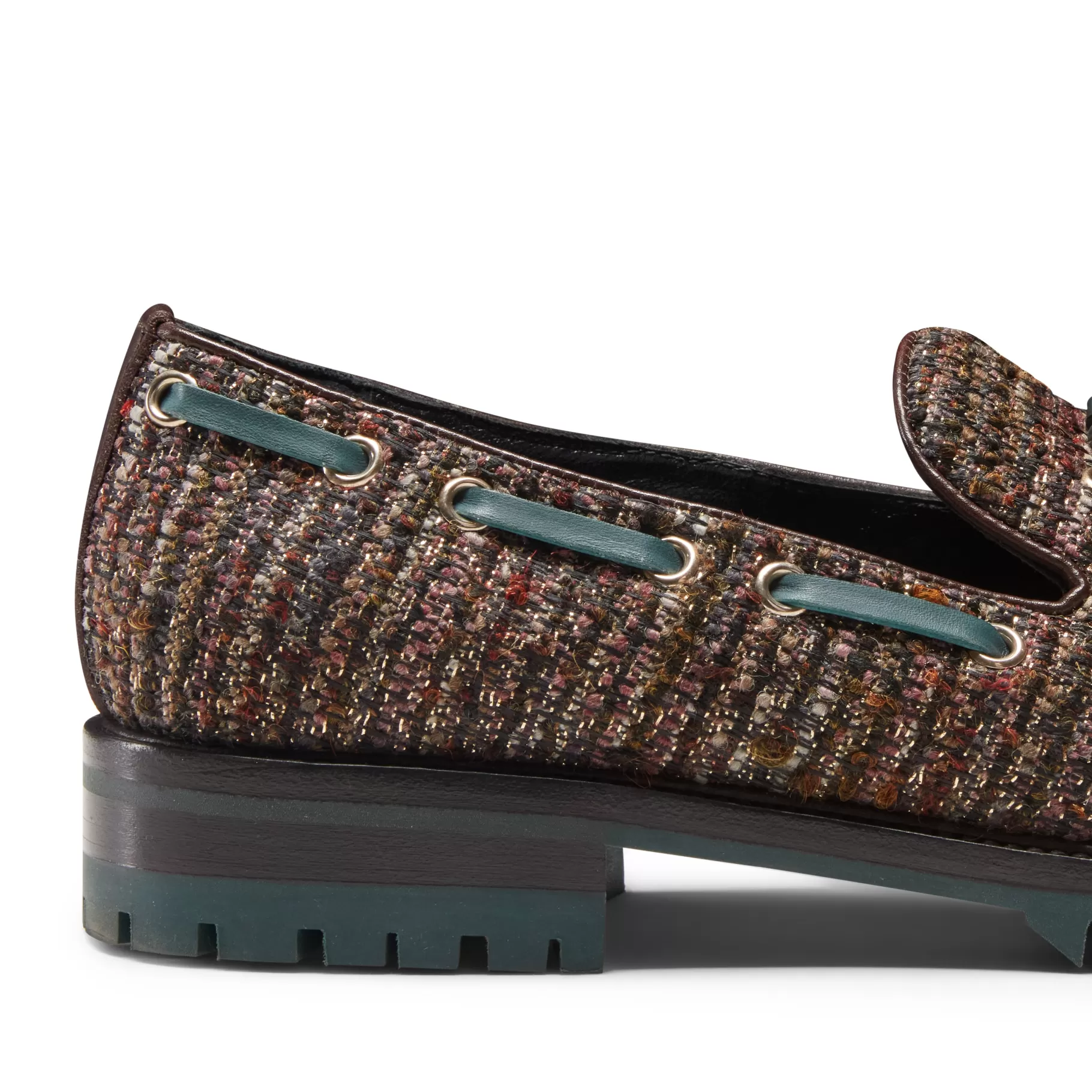 Hot Fratelli Rossetti Mocassino Brera in tessuto colore marrone- Marrone/oro