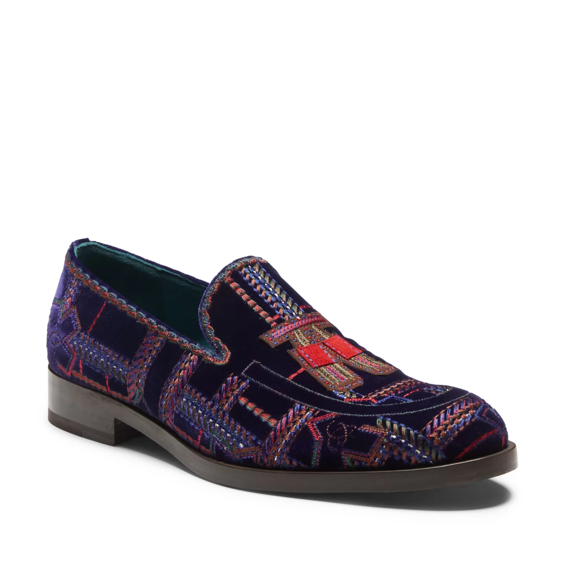 New Fratelli Rossetti Mocassino Brera Special Embroidery in velluto multicolor- Ametista