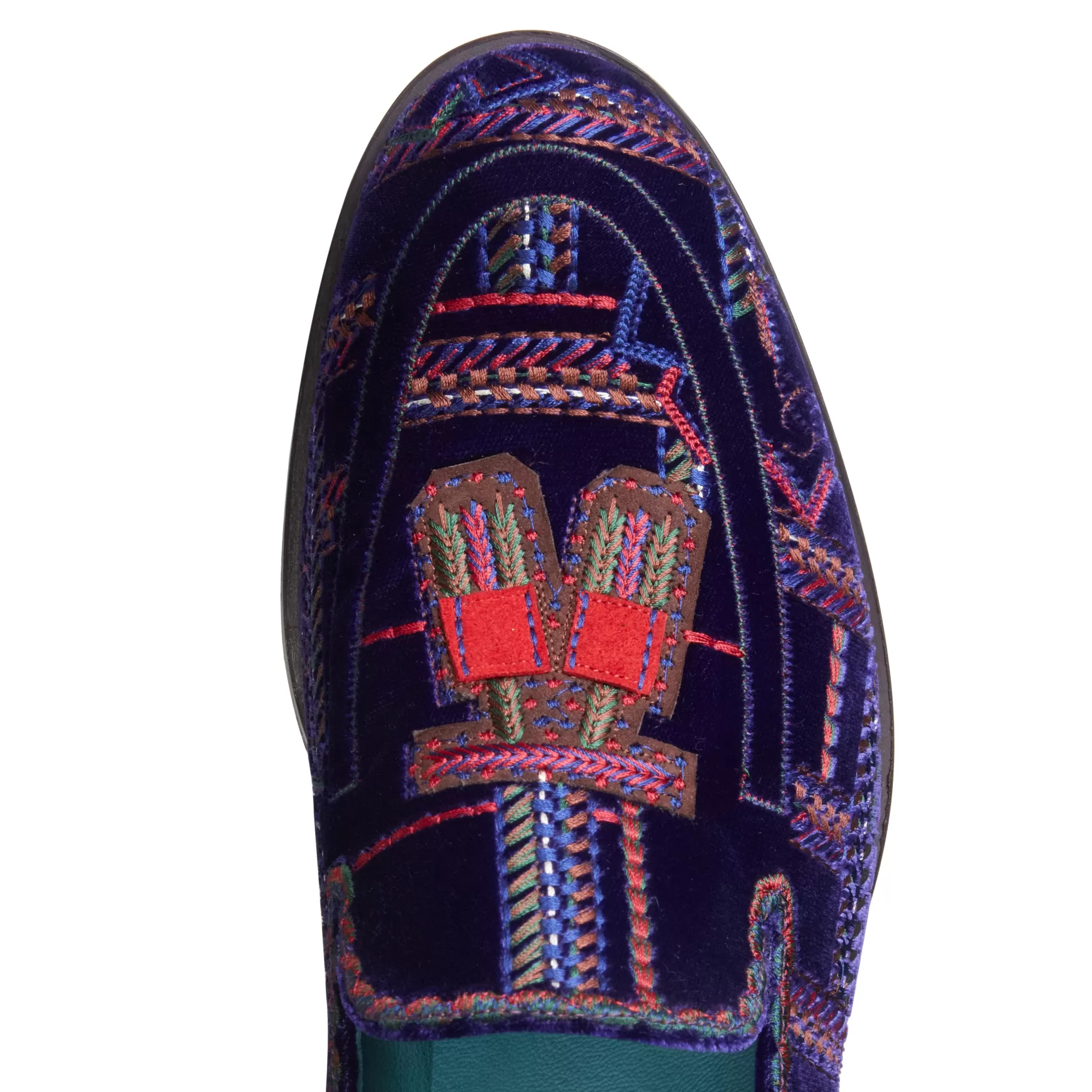 New Fratelli Rossetti Mocassino Brera Special Embroidery in velluto multicolor- Ametista