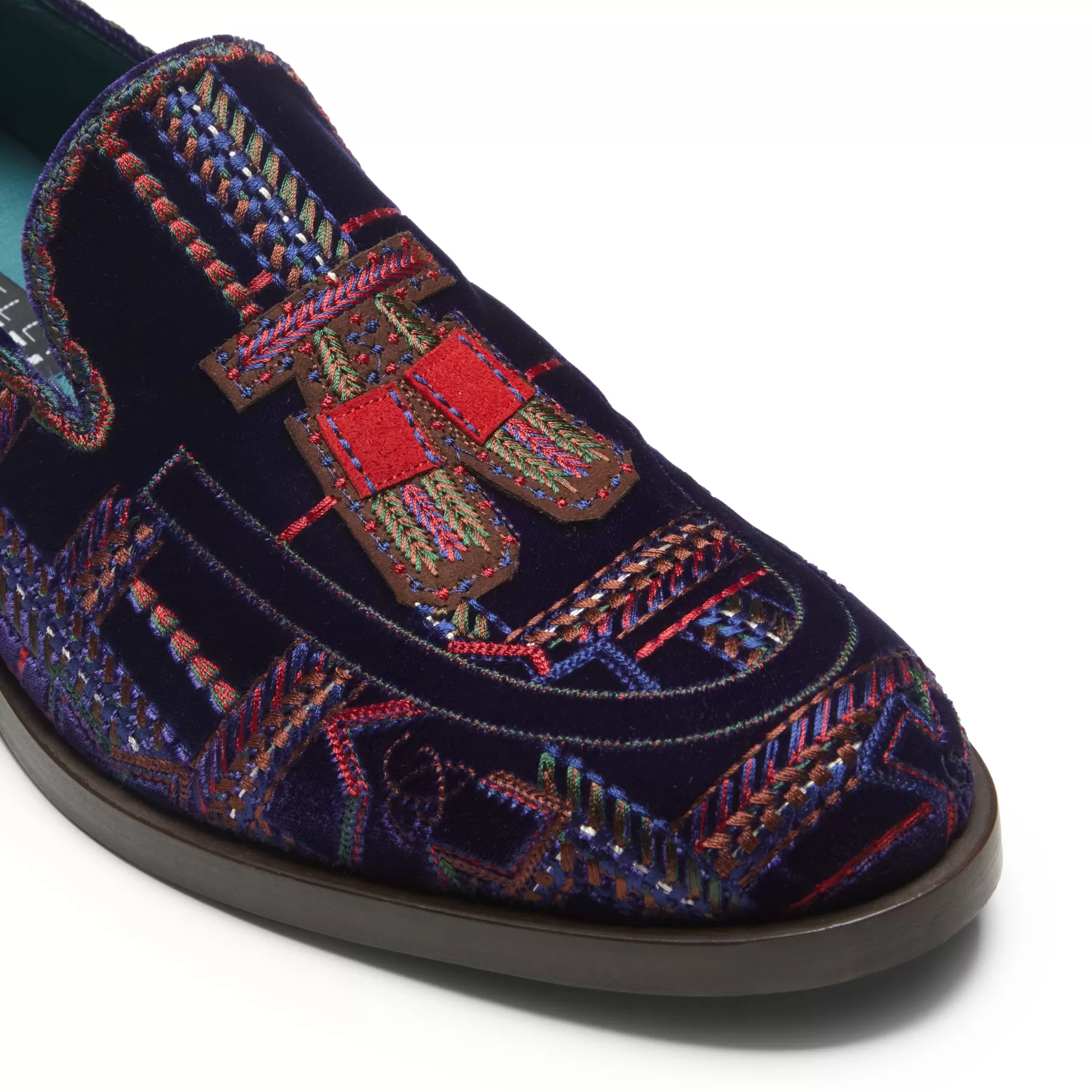 New Fratelli Rossetti Mocassino Brera Special Embroidery in velluto multicolor- Ametista