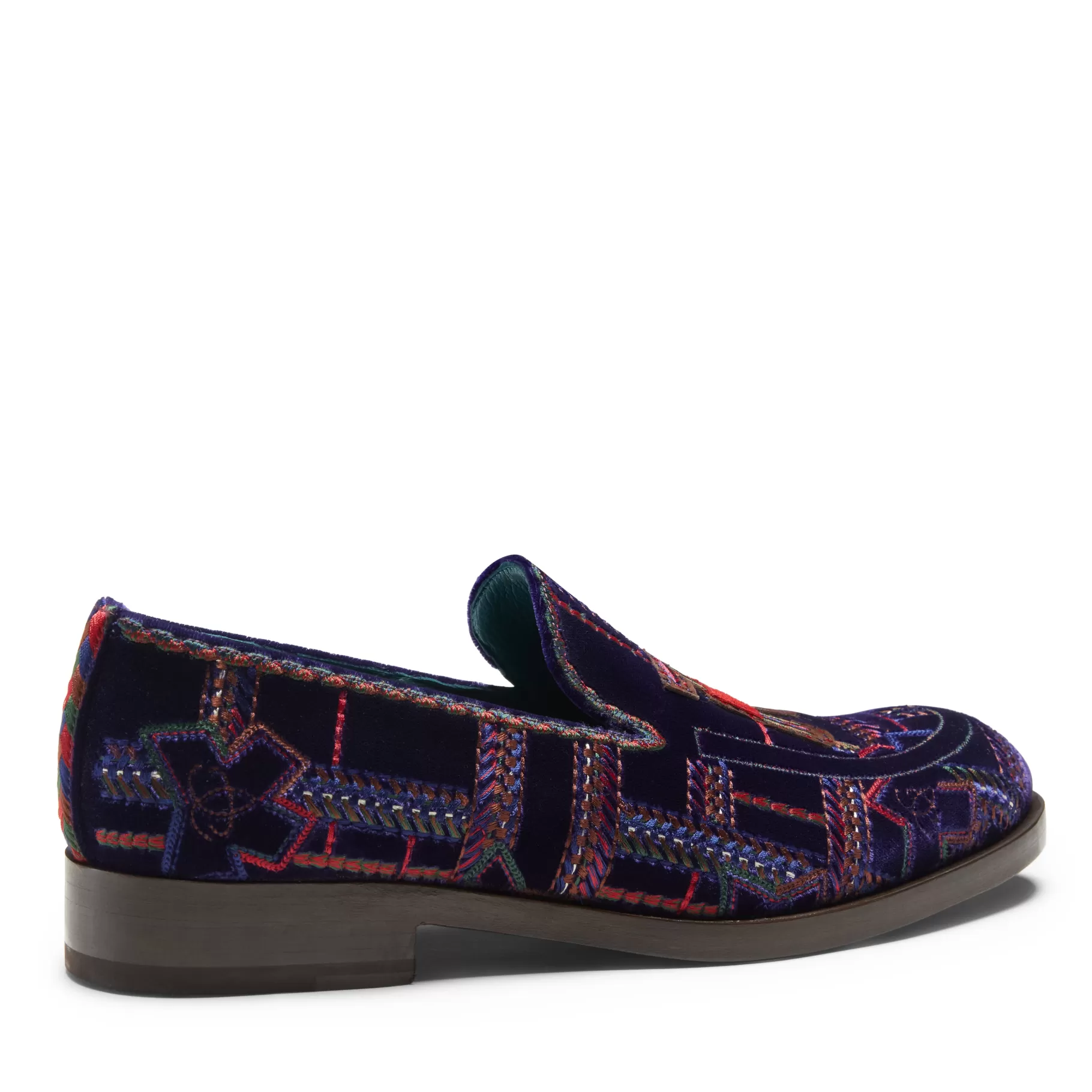 New Fratelli Rossetti Mocassino Brera Special Embroidery in velluto multicolor- Ametista