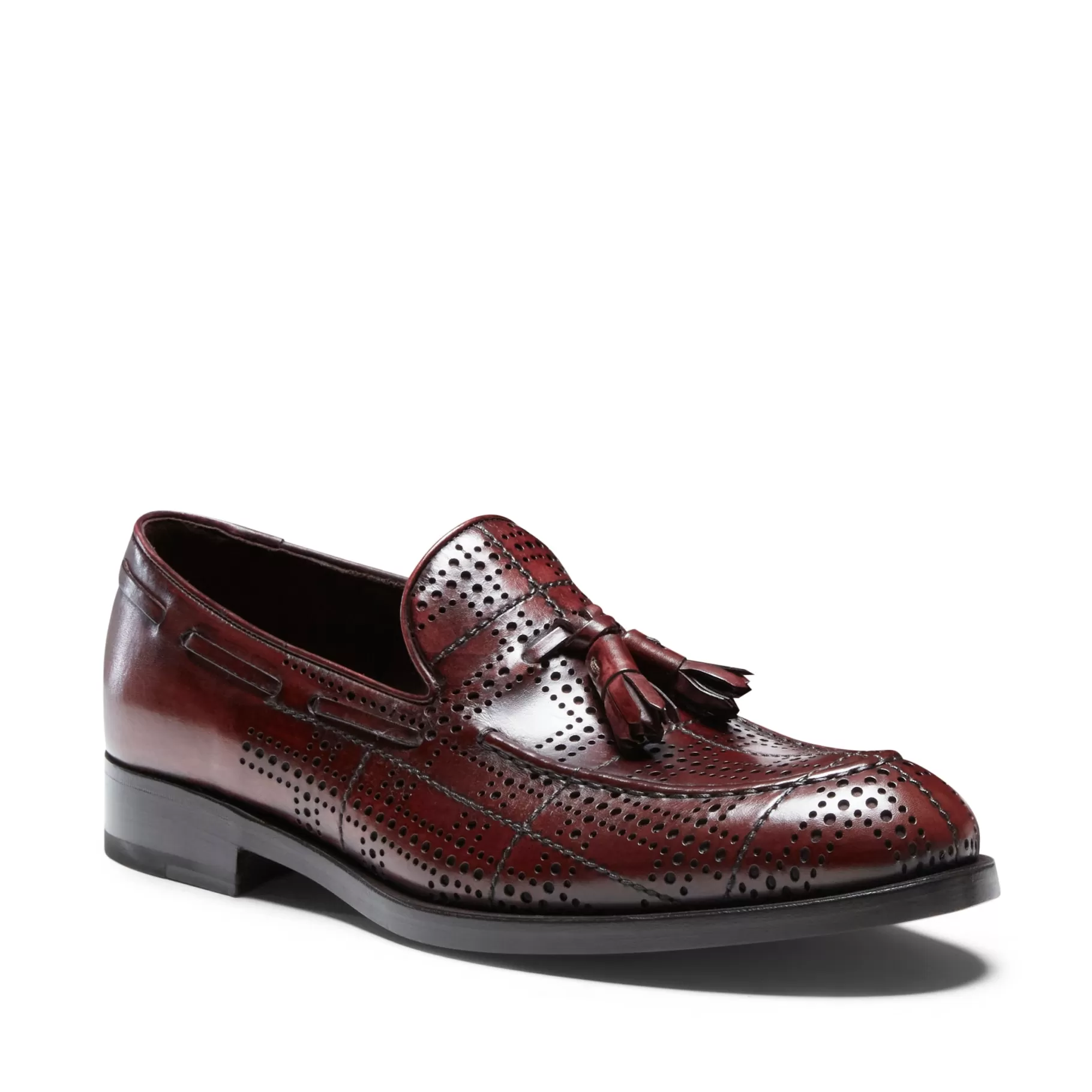 Discount Fratelli Rossetti Mocassino Brera Tartan in pelle colore - Granata