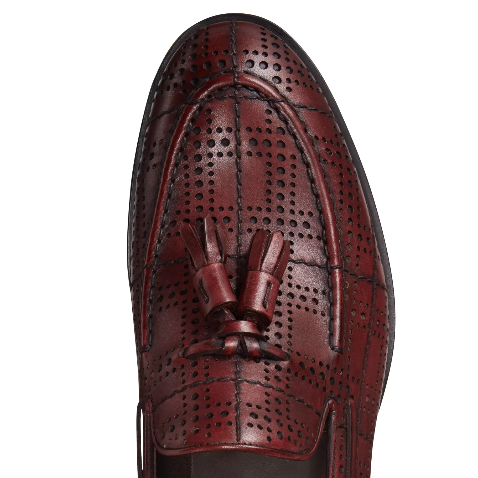 Discount Fratelli Rossetti Mocassino Brera Tartan in pelle colore - Granata