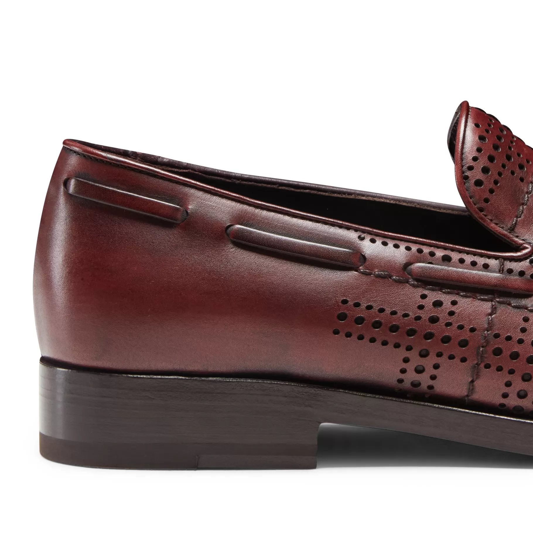Discount Fratelli Rossetti Mocassino Brera Tartan in pelle colore - Granata