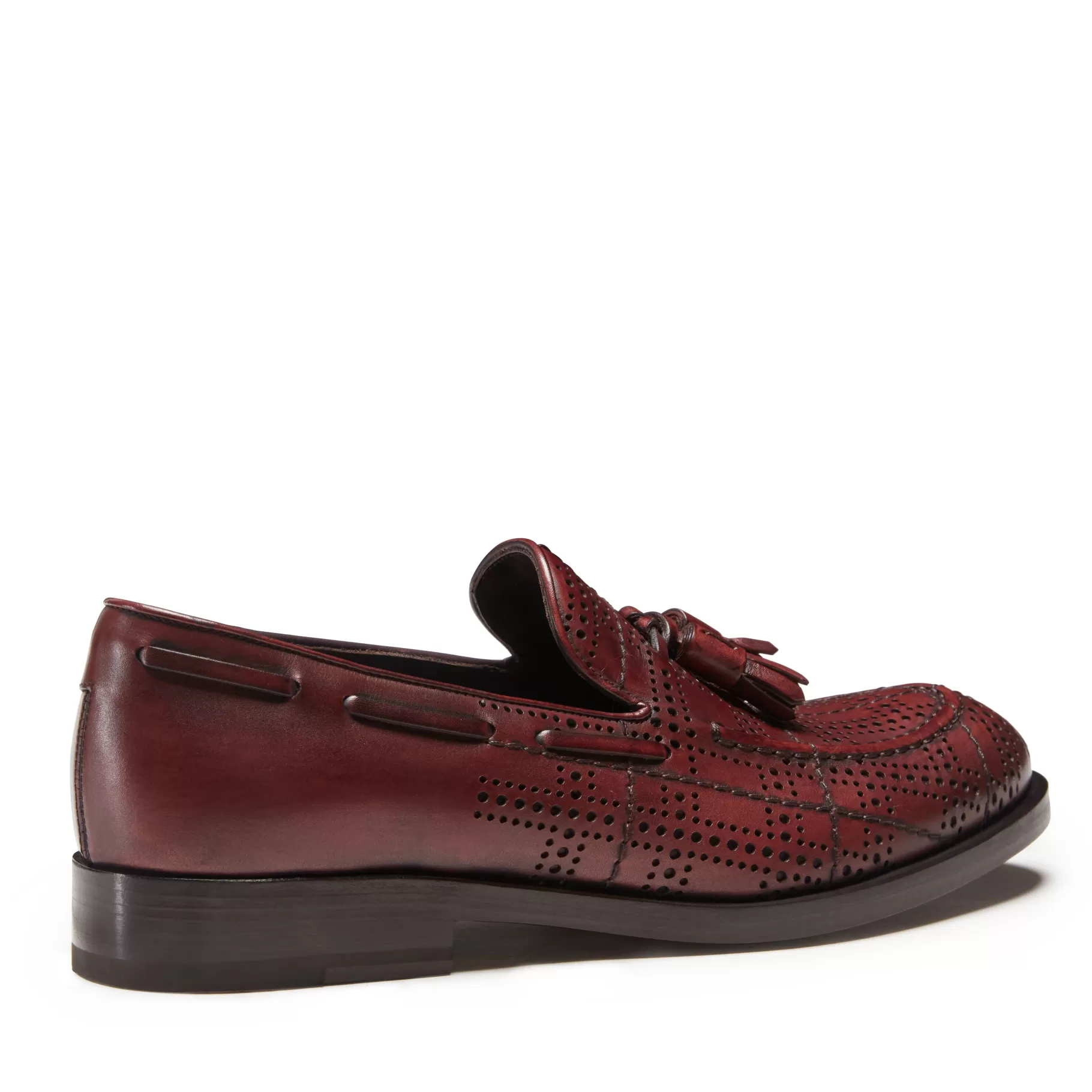 Discount Fratelli Rossetti Mocassino Brera Tartan in pelle colore - Granata