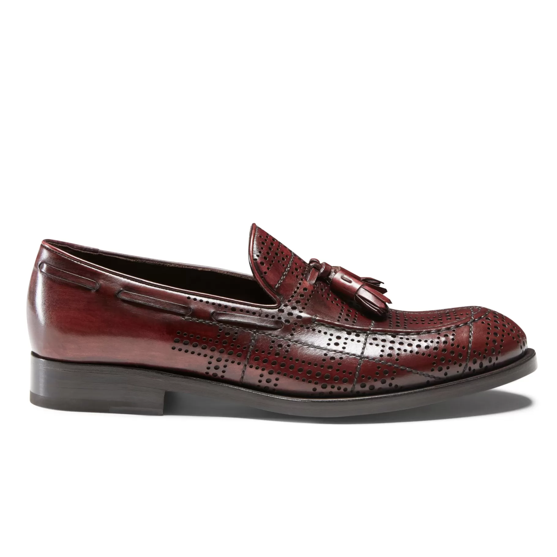 Discount Fratelli Rossetti Mocassino Brera Tartan in pelle colore - Granata
