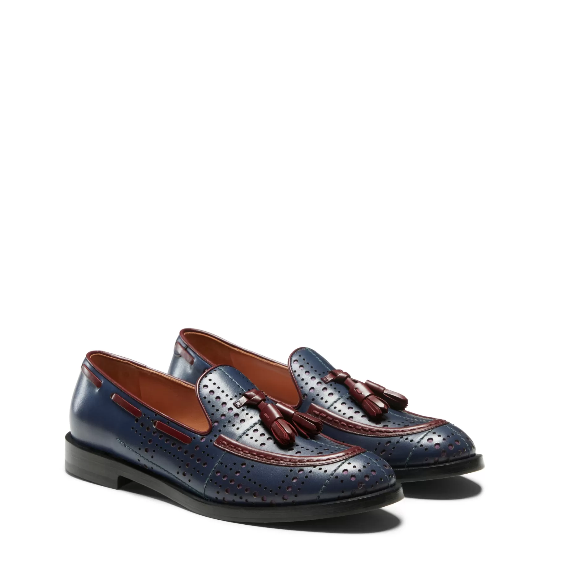 Cheap Fratelli Rossetti Mocassino Brera Tartan in pelle mandorla- Navy