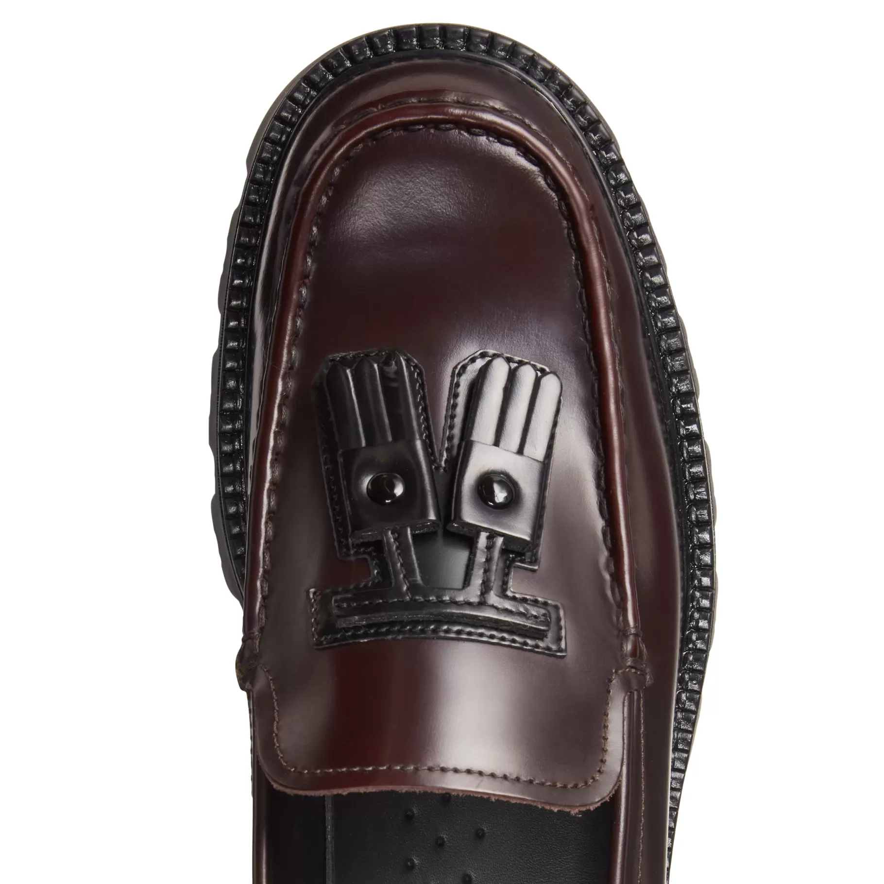 New Fratelli Rossetti Mocassino Fiocchetto Patch Registered Design in pelle colore - Bordeaux