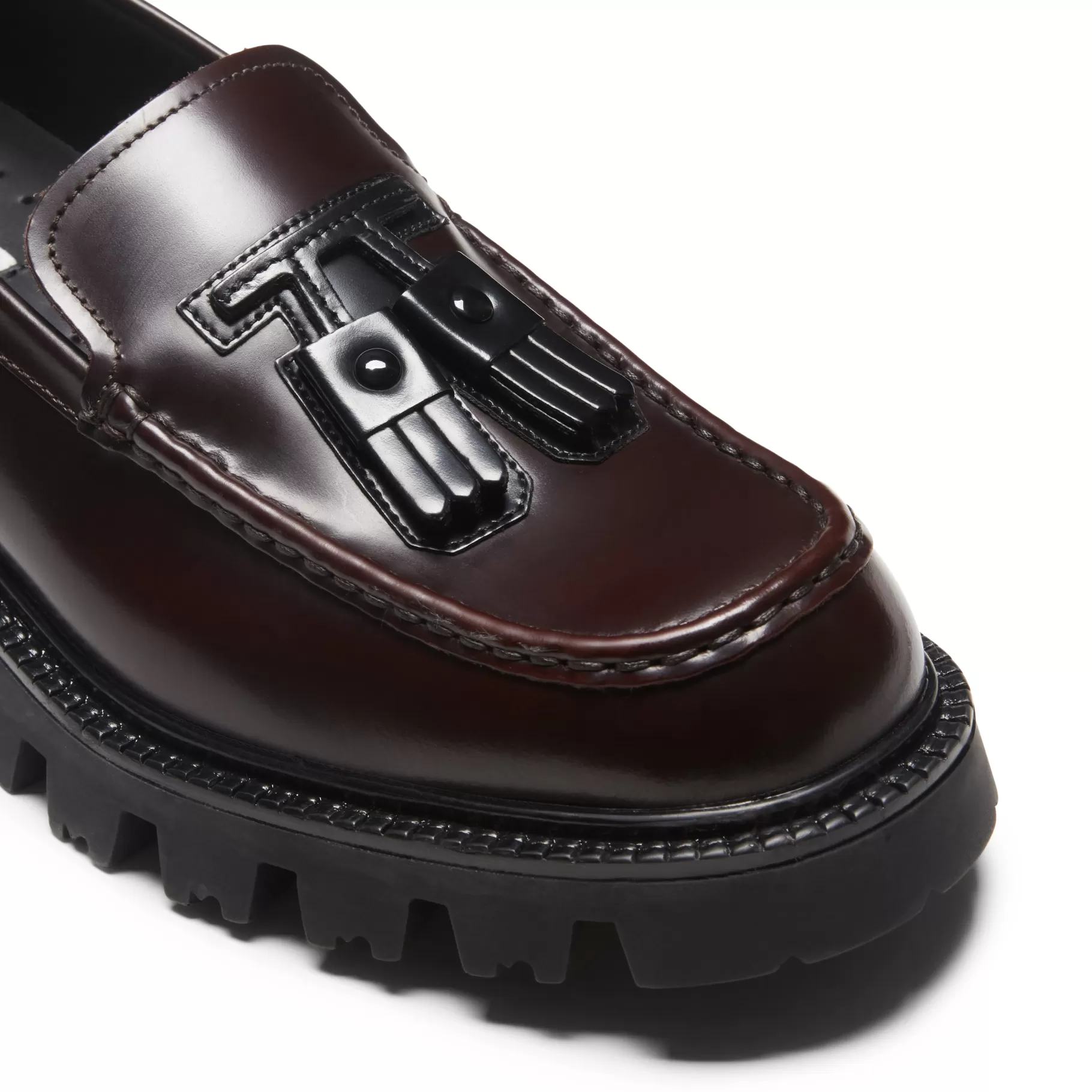New Fratelli Rossetti Mocassino Fiocchetto Patch Registered Design in pelle colore - Bordeaux