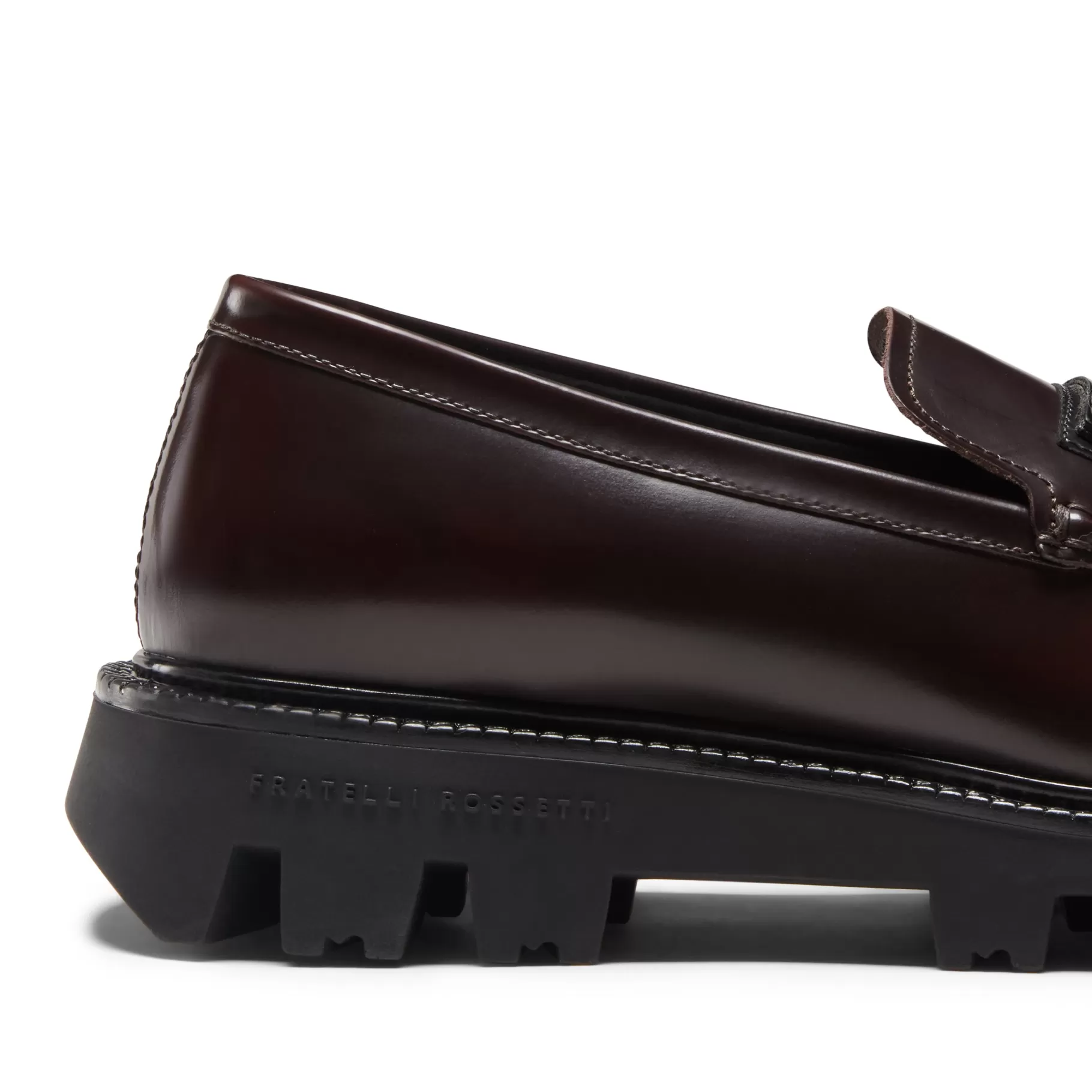 New Fratelli Rossetti Mocassino Fiocchetto Patch Registered Design in pelle colore - Bordeaux