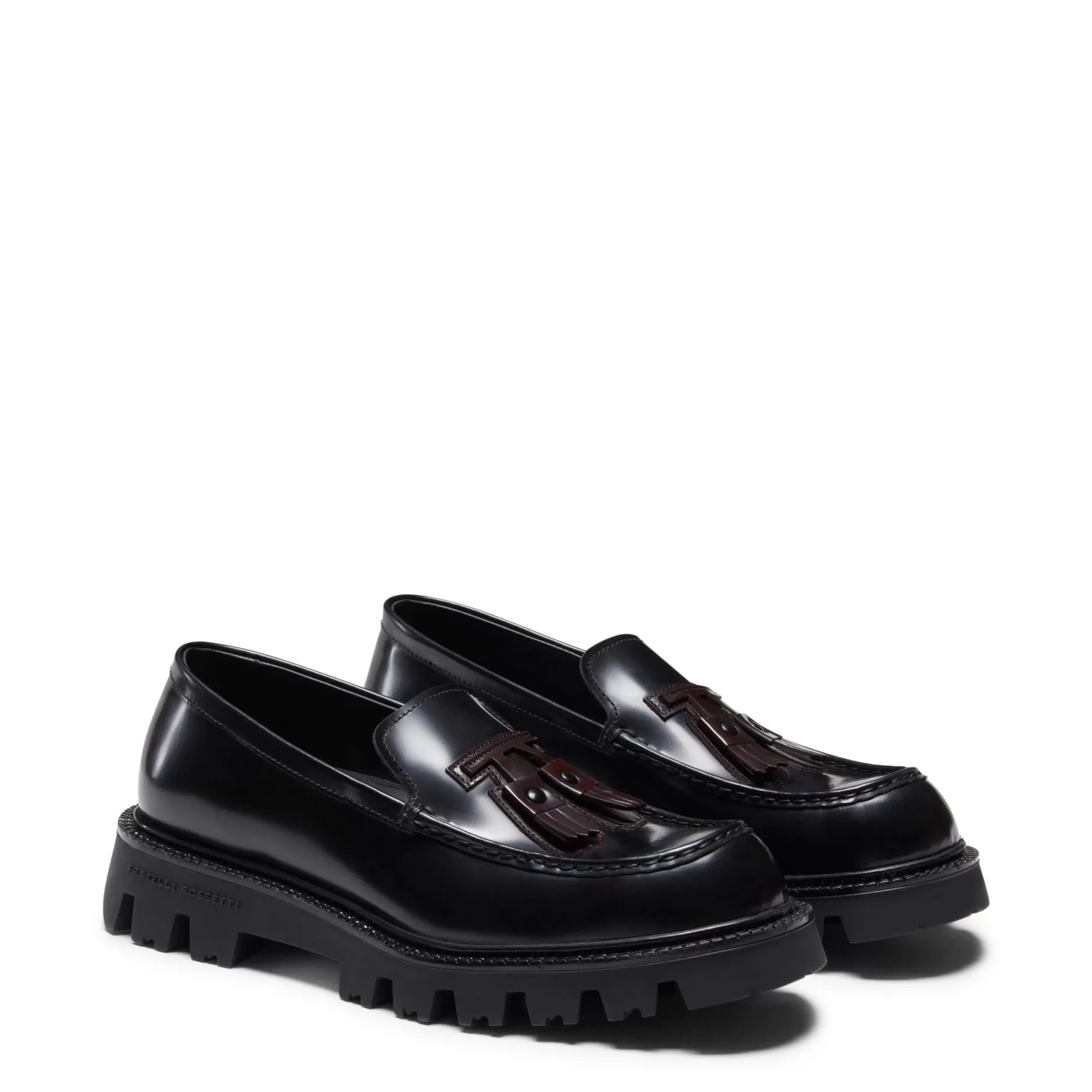 Fashion Fratelli Rossetti Mocassino Fiocchetto Patch Registered Design in pelle colore - Nero