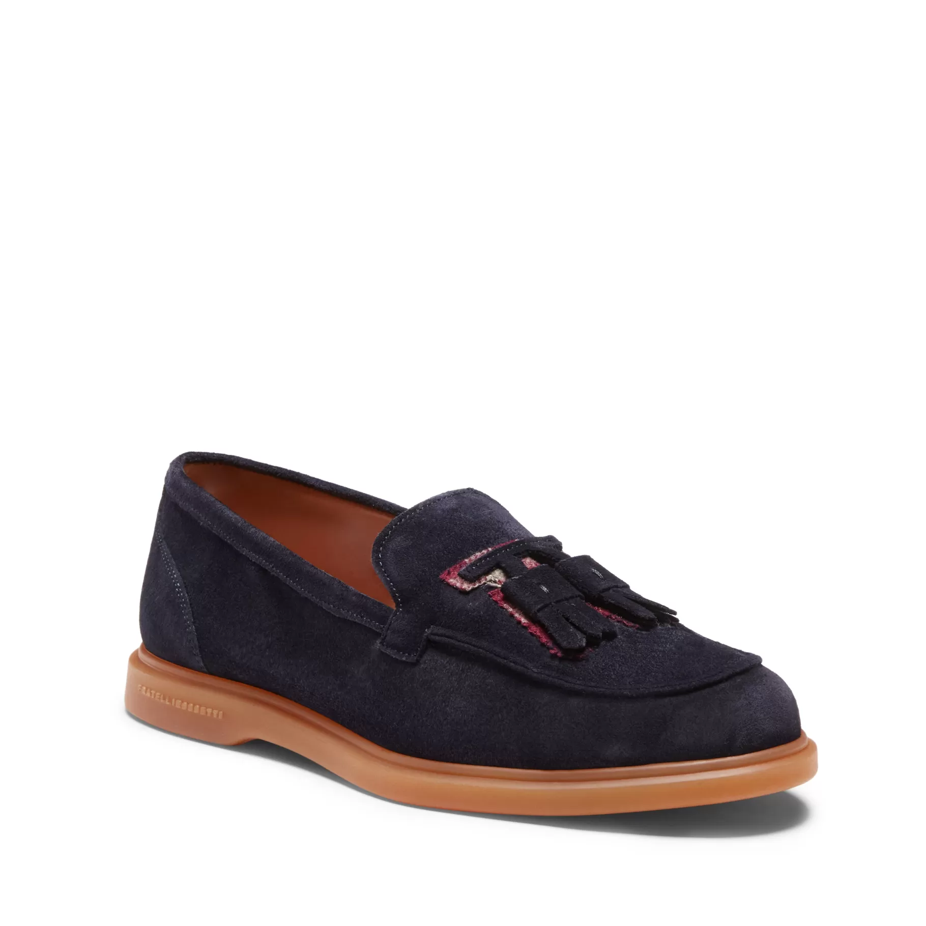 Fashion Fratelli Rossetti Mocassino Fiocchetto Patch Registered Design in suede colore blu- Navy