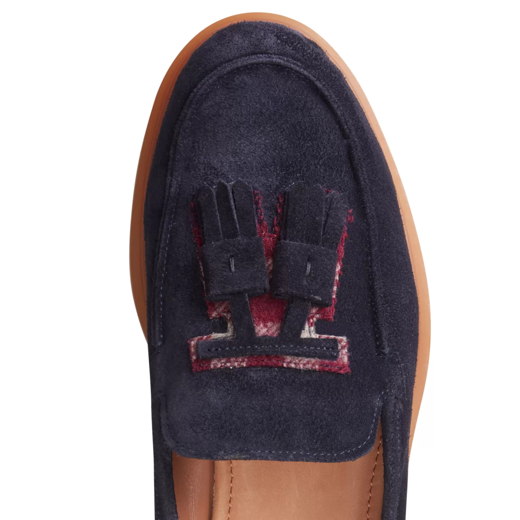 Fashion Fratelli Rossetti Mocassino Fiocchetto Patch Registered Design in suede colore blu- Navy