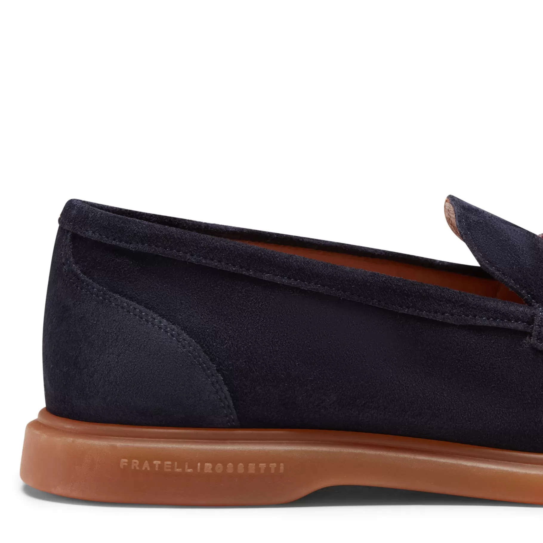 Fashion Fratelli Rossetti Mocassino Fiocchetto Patch Registered Design in suede colore blu- Navy