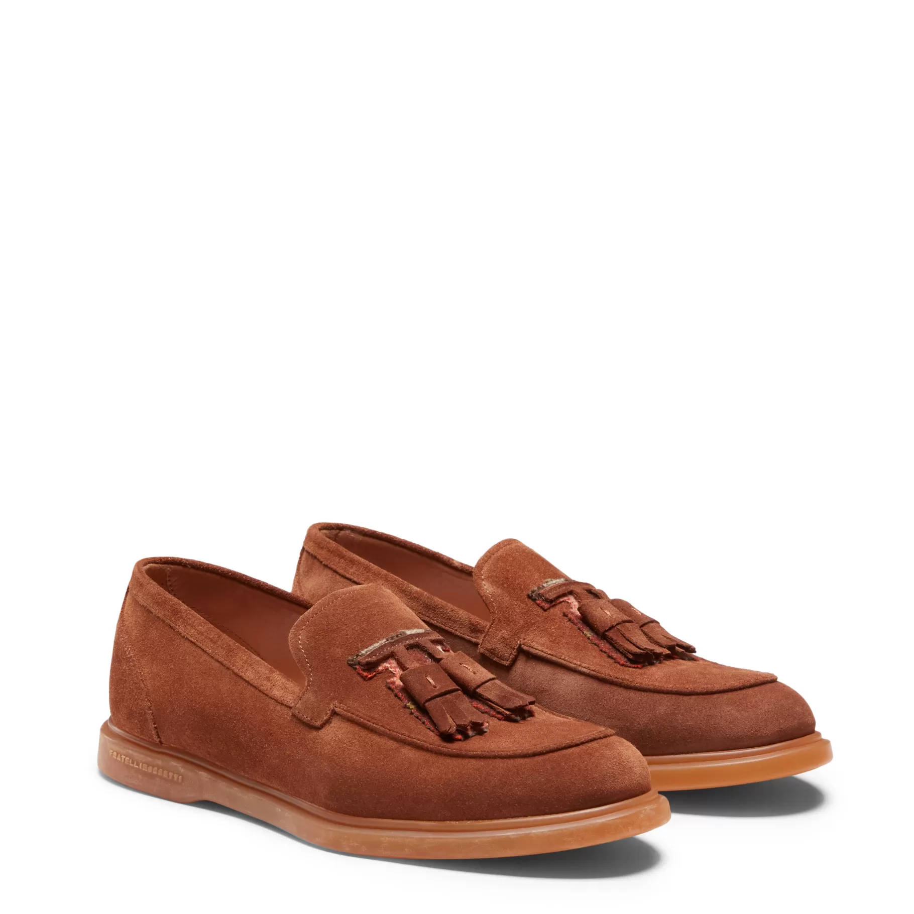 Store Fratelli Rossetti Mocassino Fiocchetto Patch Registered Design in suede colore - Bruciato