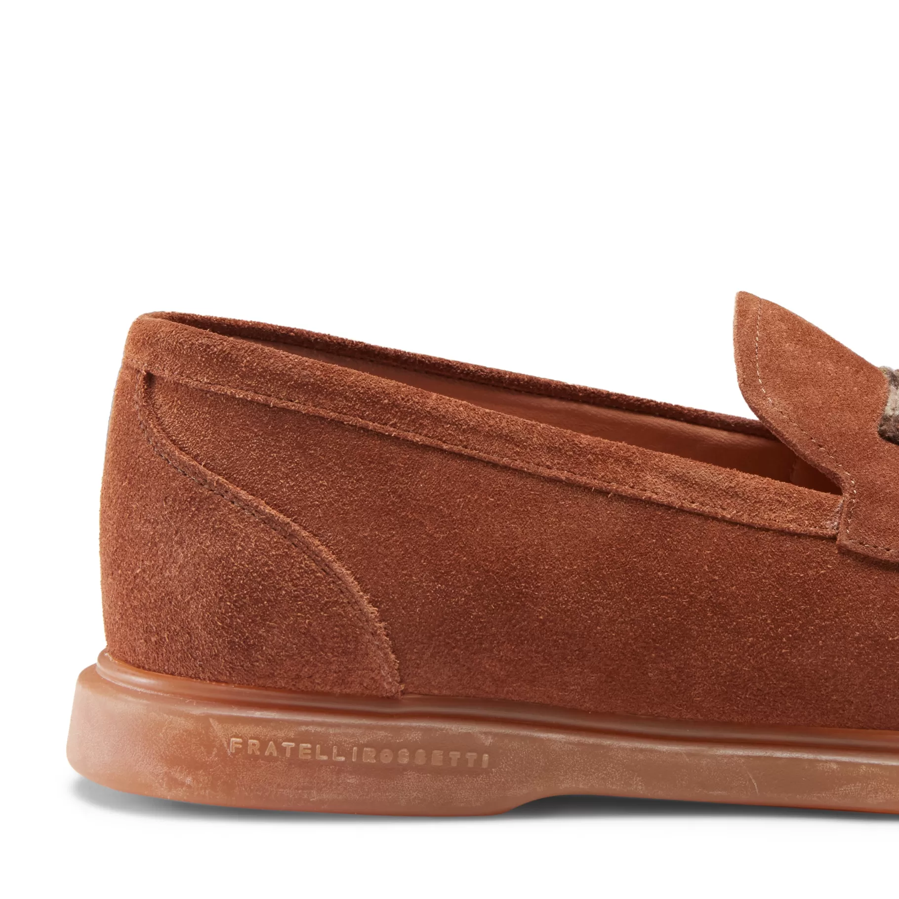 Store Fratelli Rossetti Mocassino Fiocchetto Patch Registered Design in suede colore - Bruciato