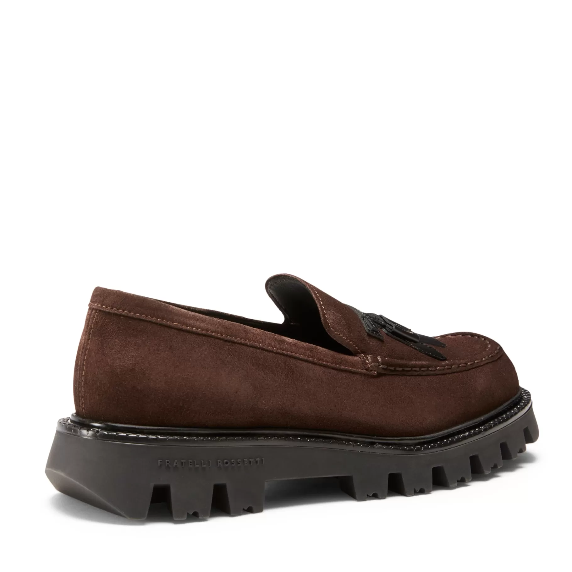 Hot Fratelli Rossetti Mocassino Fiocchetto Patch Registered Design in suede colore cuoio- Cacao