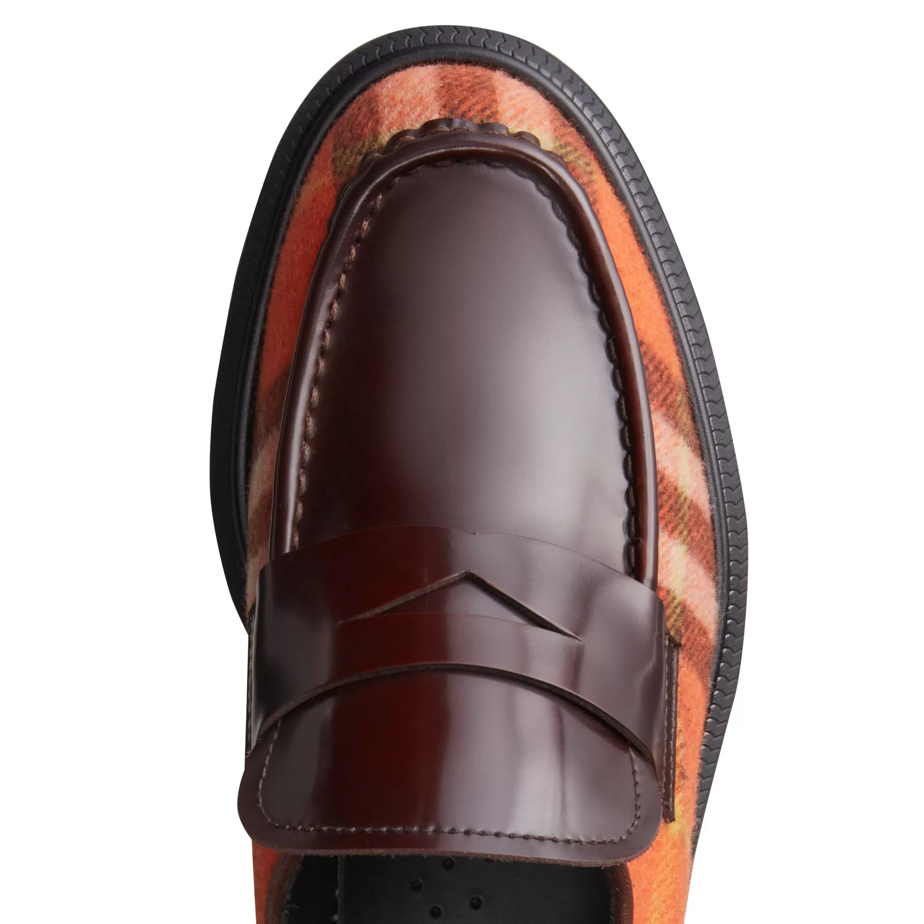 Clearance Fratelli Rossetti Mocassino in pelle e tessuto Tartan da donna colore ne- Arancio