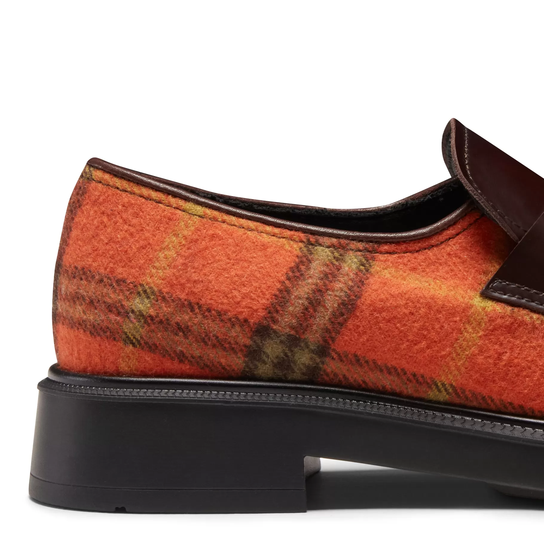 Clearance Fratelli Rossetti Mocassino in pelle e tessuto Tartan da donna colore ne- Arancio