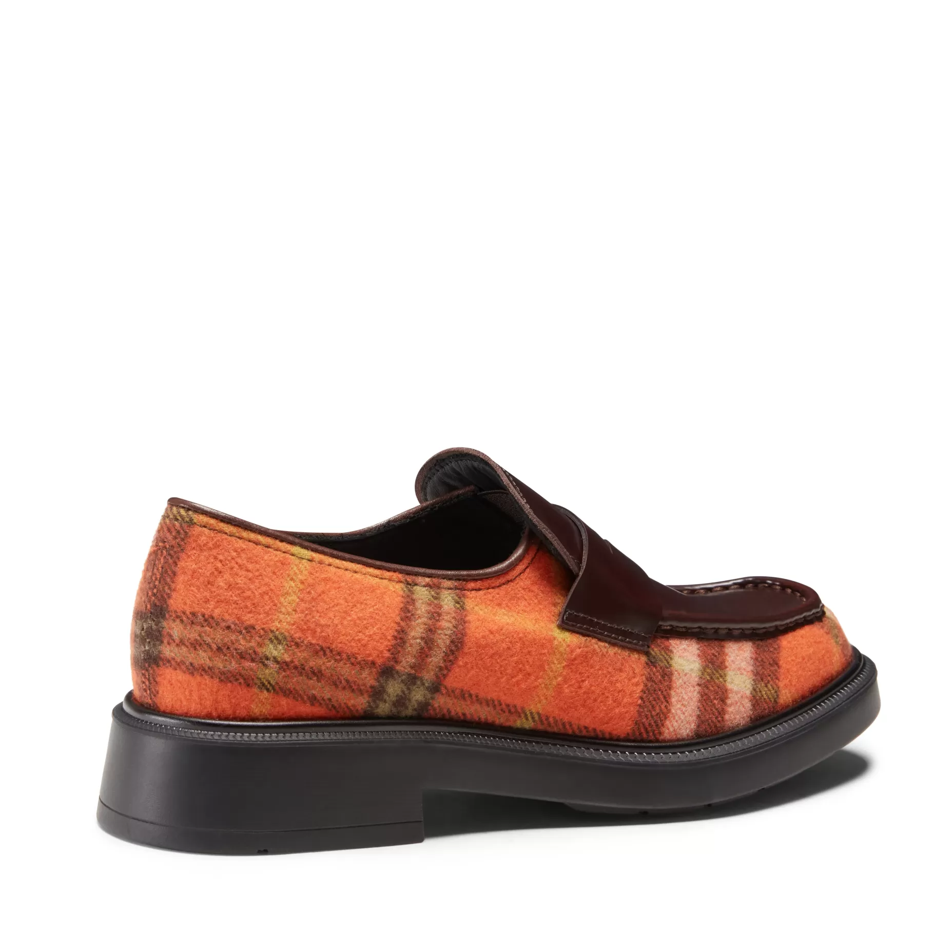 Clearance Fratelli Rossetti Mocassino in pelle e tessuto Tartan da donna colore ne- Arancio