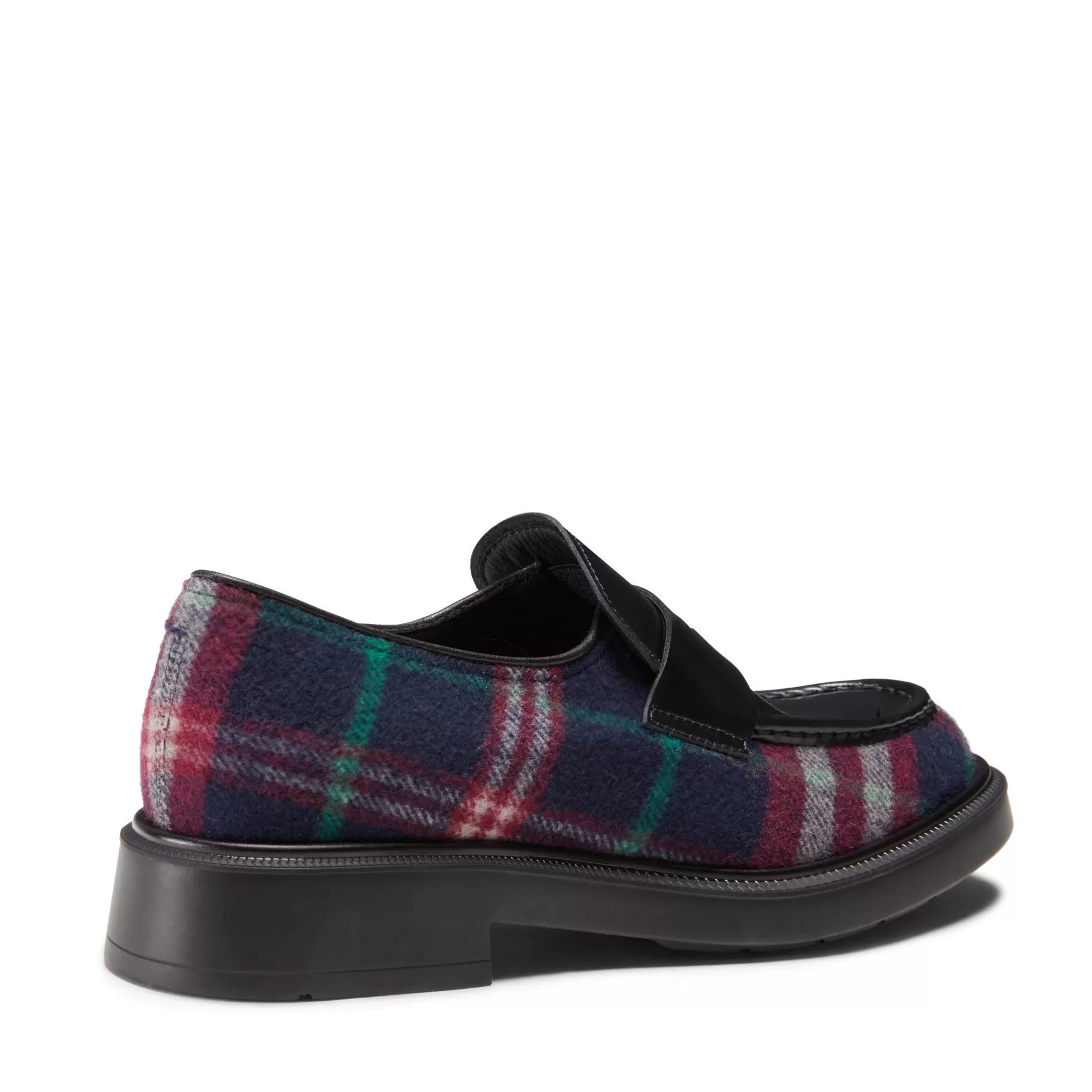 Store Fratelli Rossetti Mocassino in pelle e tessuto Tartan da donna colore - Blu