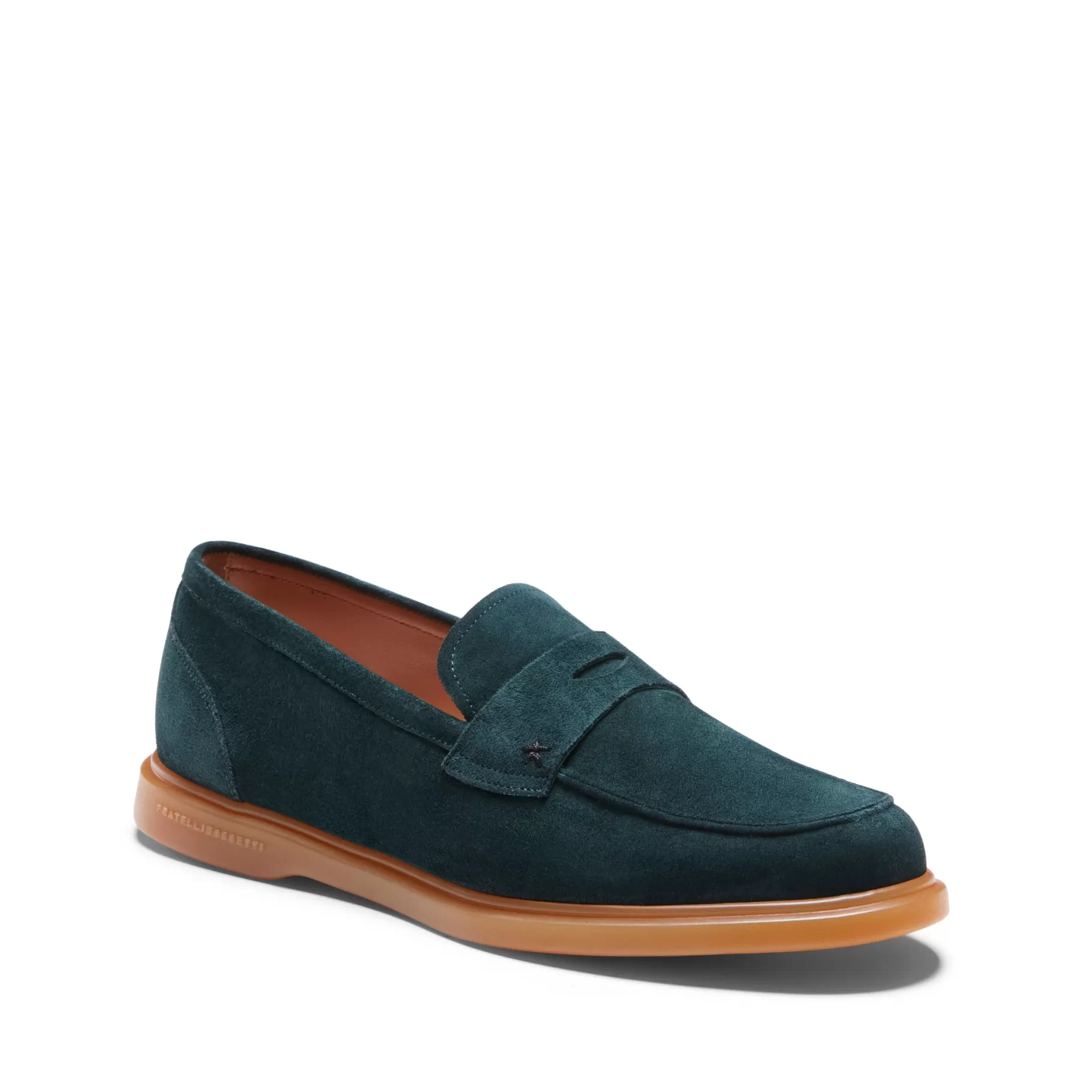 Hot Fratelli Rossetti Mocassino in suede colore verde - Bottiglia