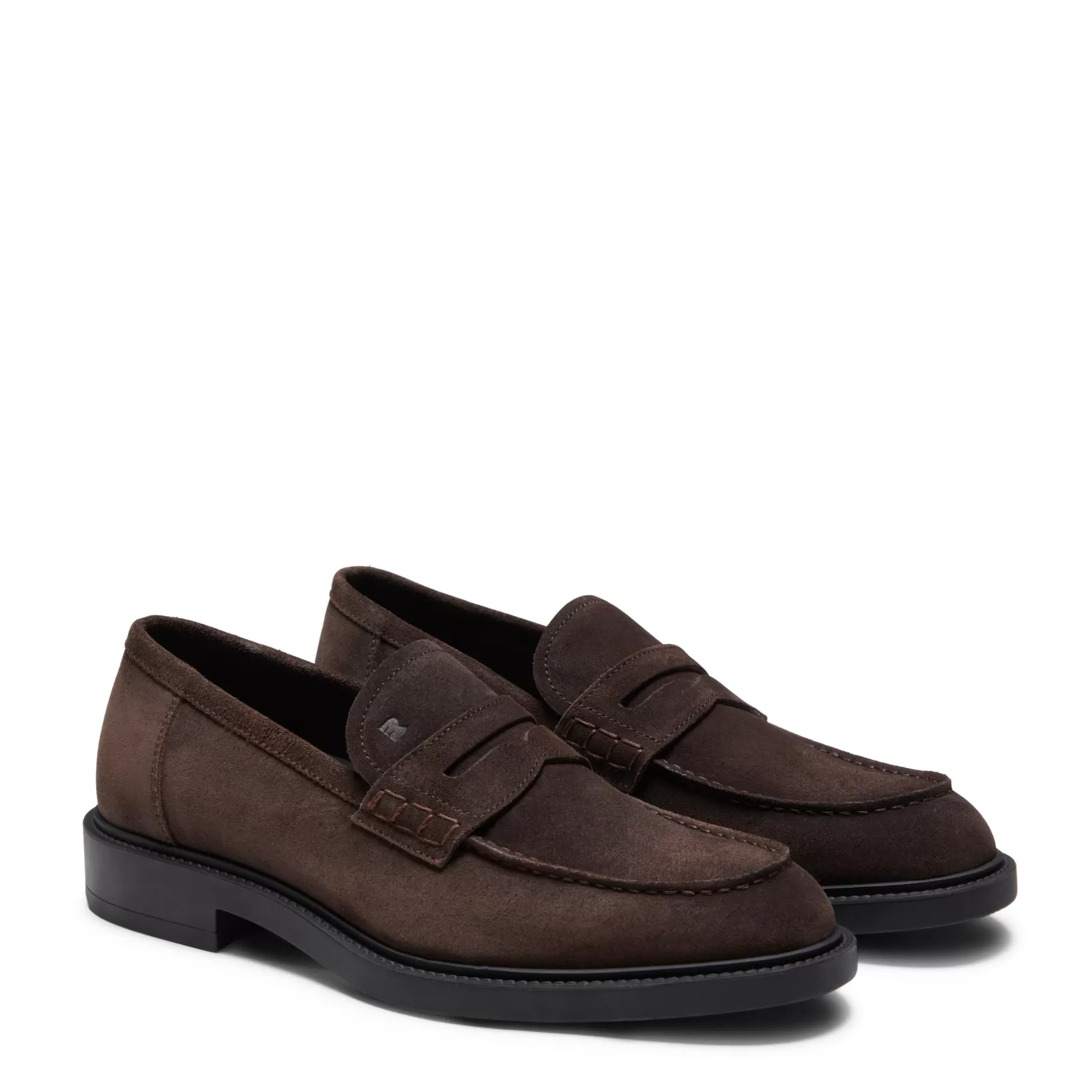 Shop Fratelli Rossetti Mocassino uomo in suede color - Cacao