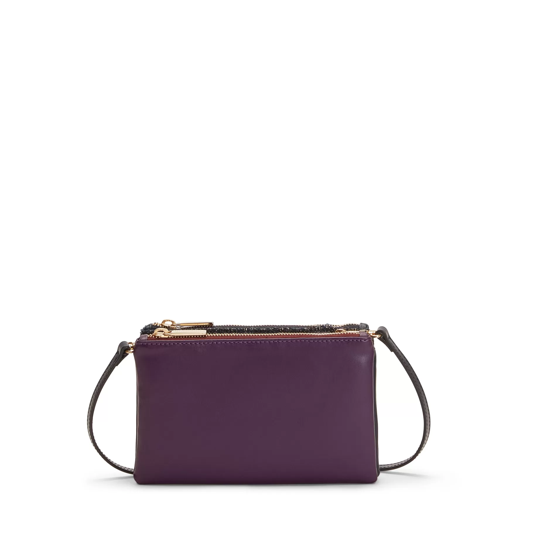 Hot Fratelli Rossetti Pochette Esquire in pelle e tessuto colore blu/ viola-