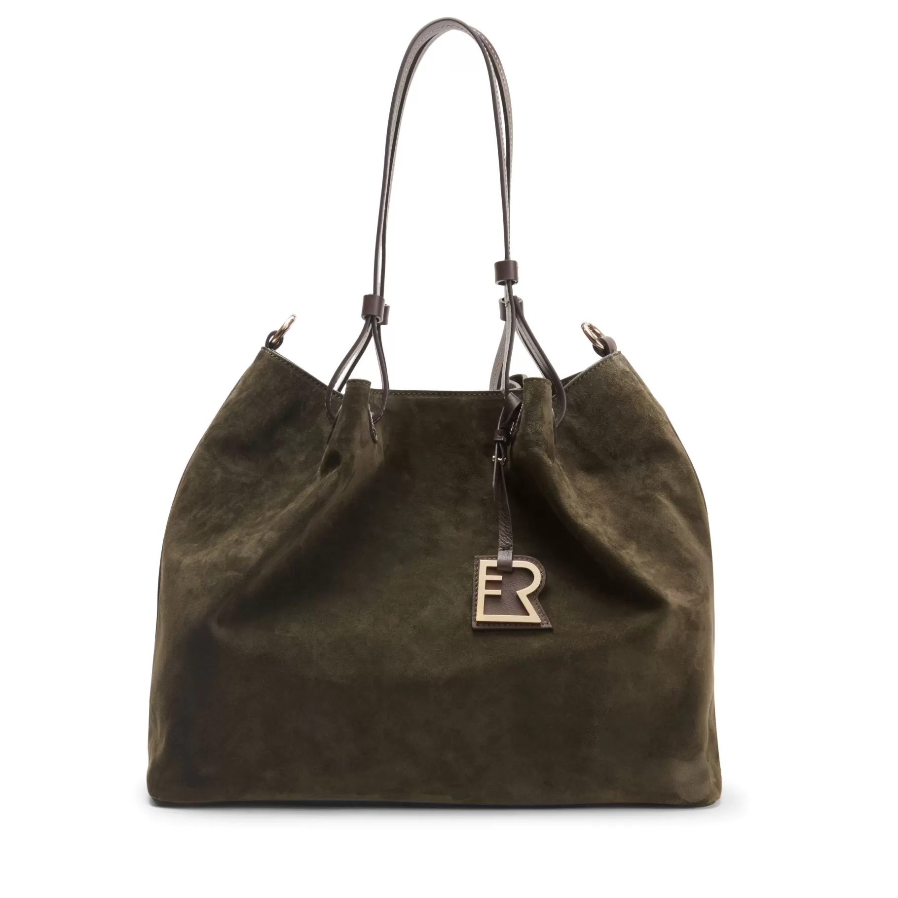 Clearance Fratelli Rossetti Royal Tote bag in suede colore verde-