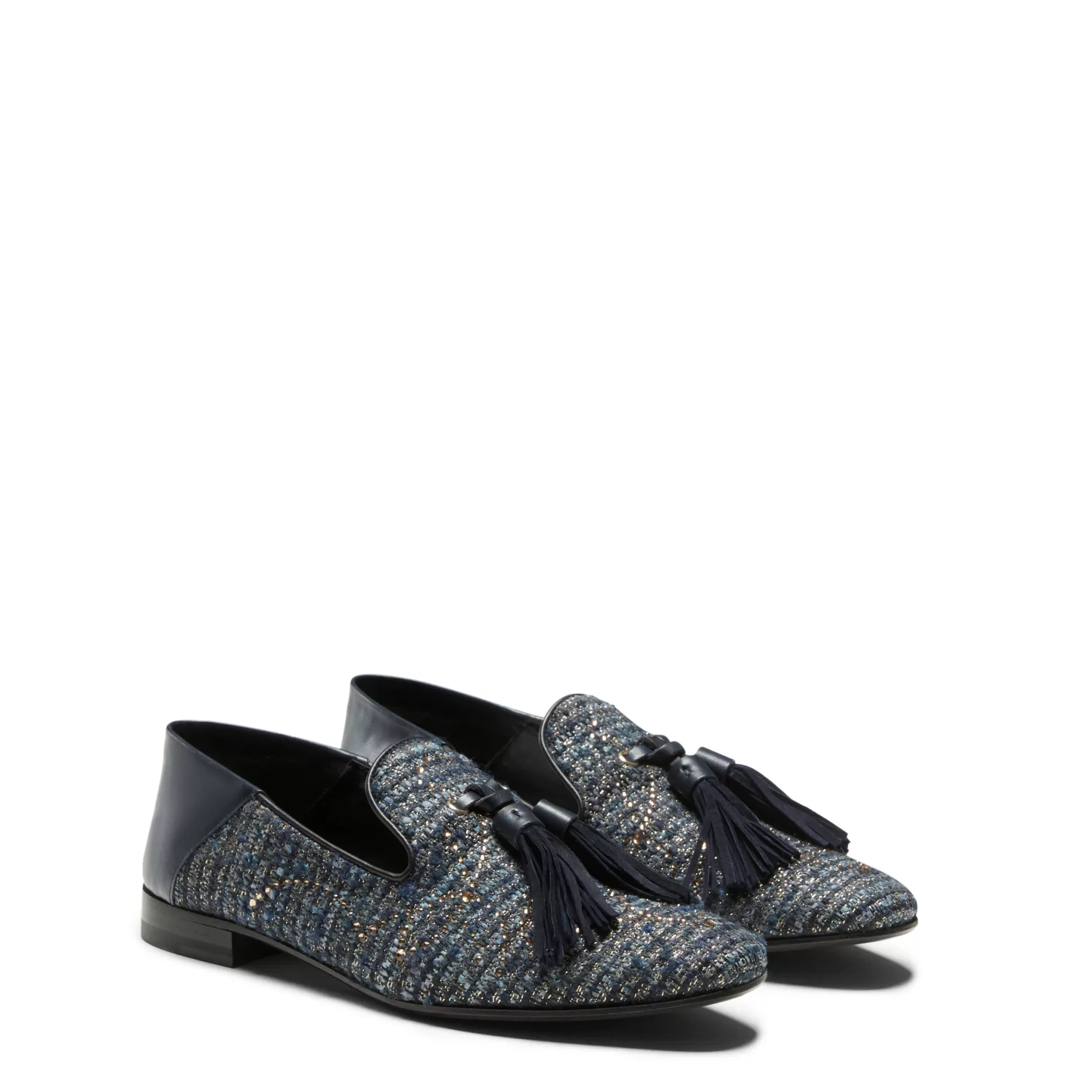 Store Fratelli Rossetti Slipper Hobo in tessuto colore blu- Blu/oro