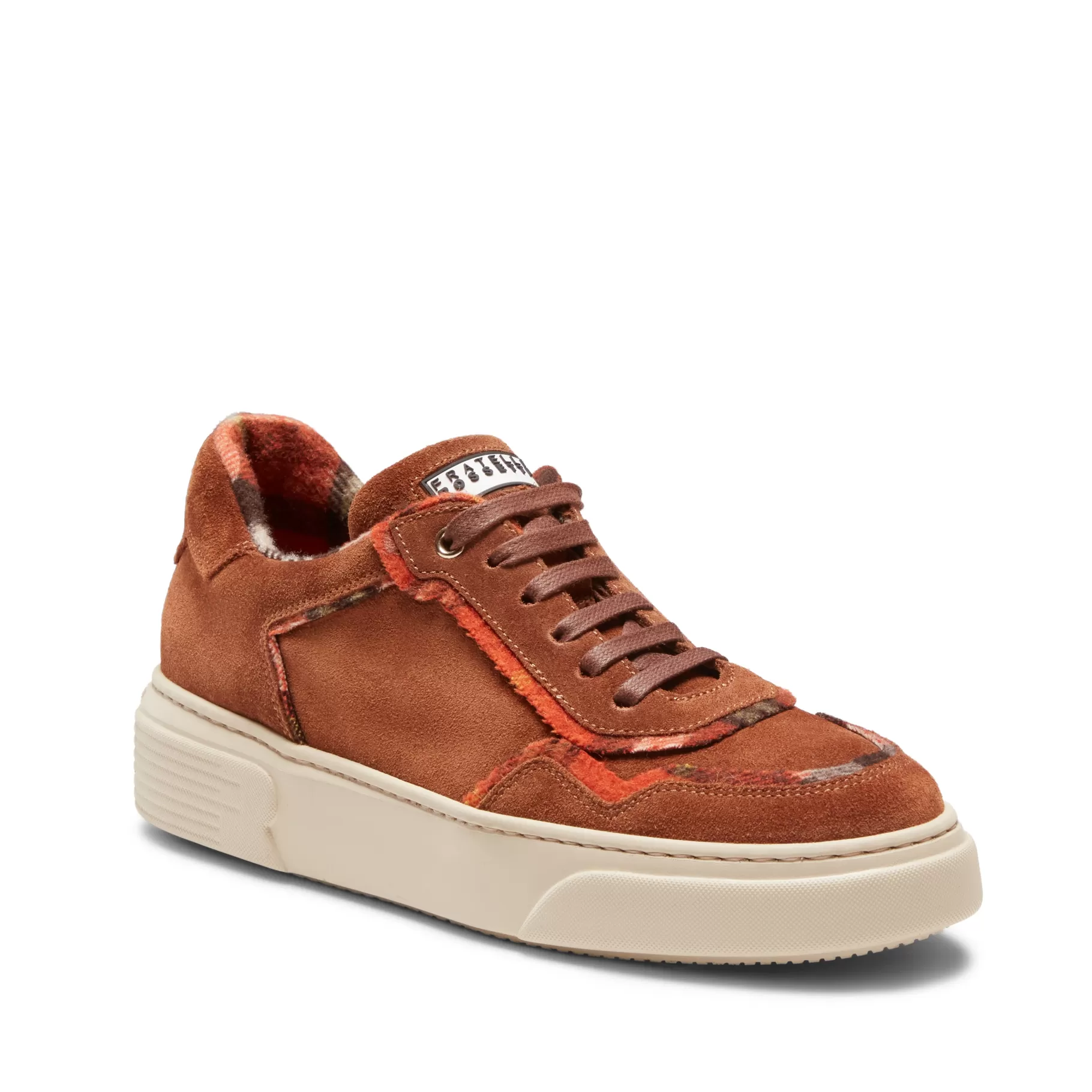 Best Fratelli Rossetti Sneaker in suede con profili Tartan da donna colore - Bruciato