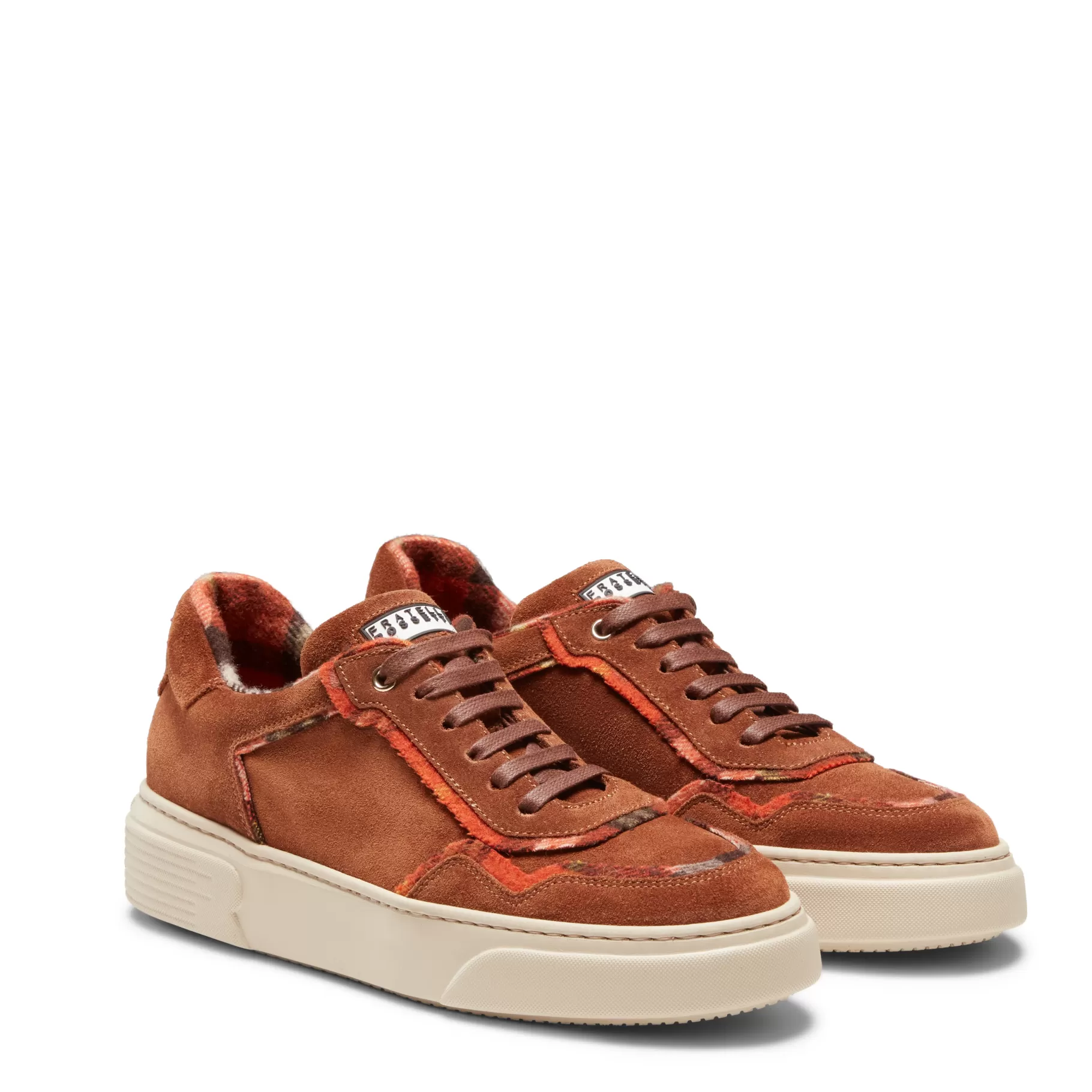 Best Fratelli Rossetti Sneaker in suede con profili Tartan da donna colore - Bruciato