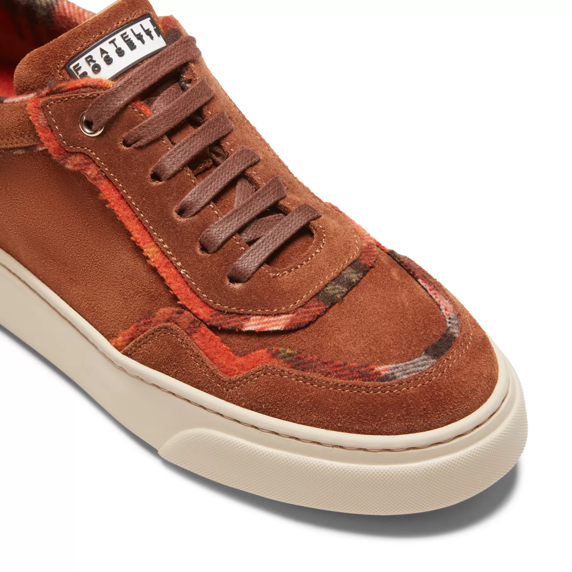 Best Fratelli Rossetti Sneaker in suede con profili Tartan da donna colore - Bruciato