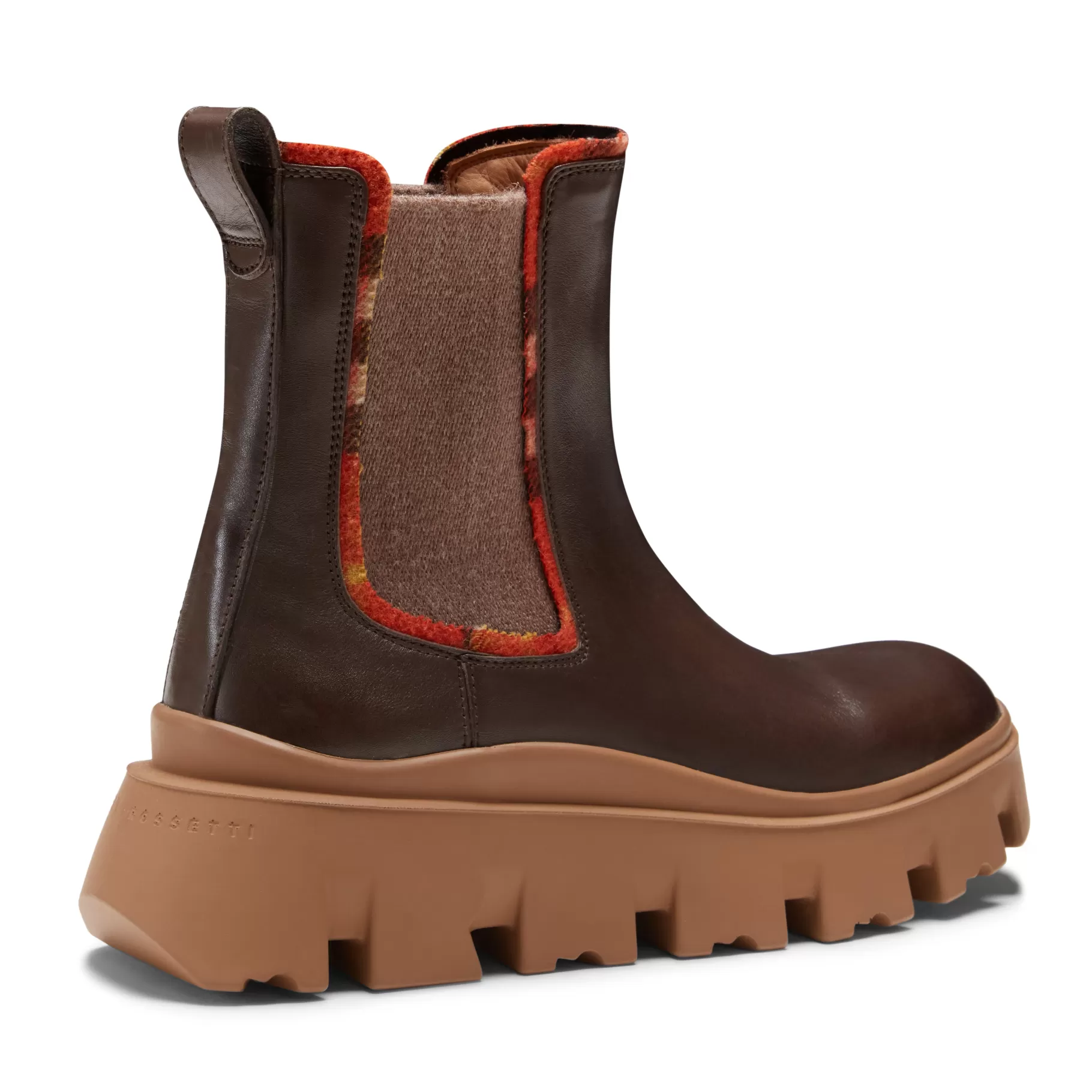 Outlet Fratelli Rossetti Stivaletto beatles da donna con profili Tartan in pelle colore - Ebano