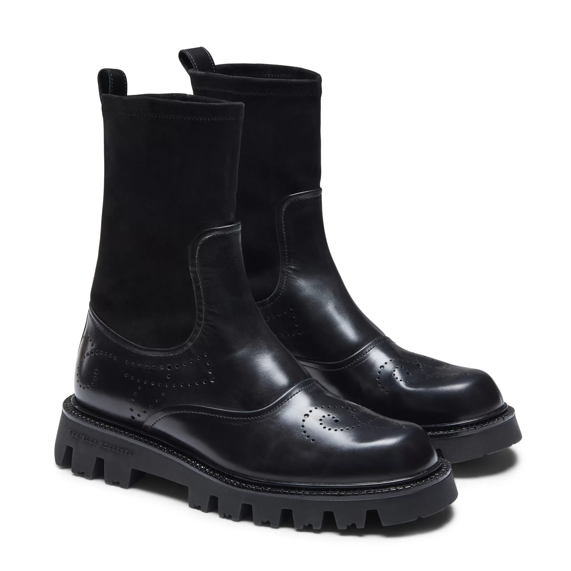 Hot Fratelli Rossetti Stivaletto in pelle e suede da donna colore - Nero