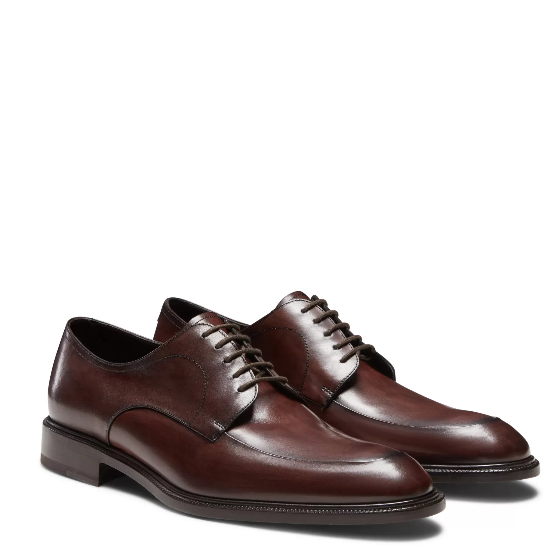 Clearance Fratelli Rossetti Stringata Derby da uomo in pelle colore marrone- Marronescuro