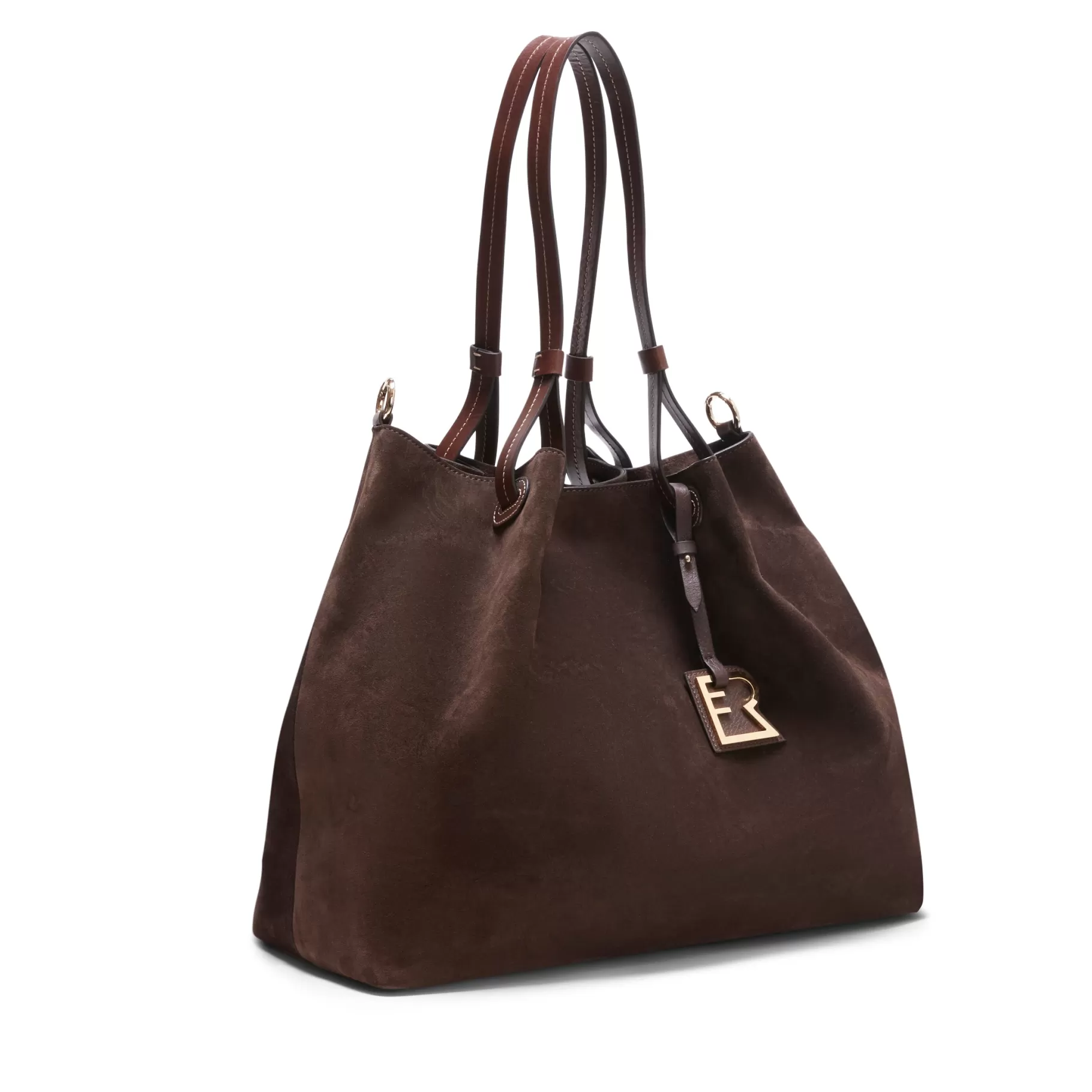 Best Fratelli Rossetti Tote bag in suede colore cacao-