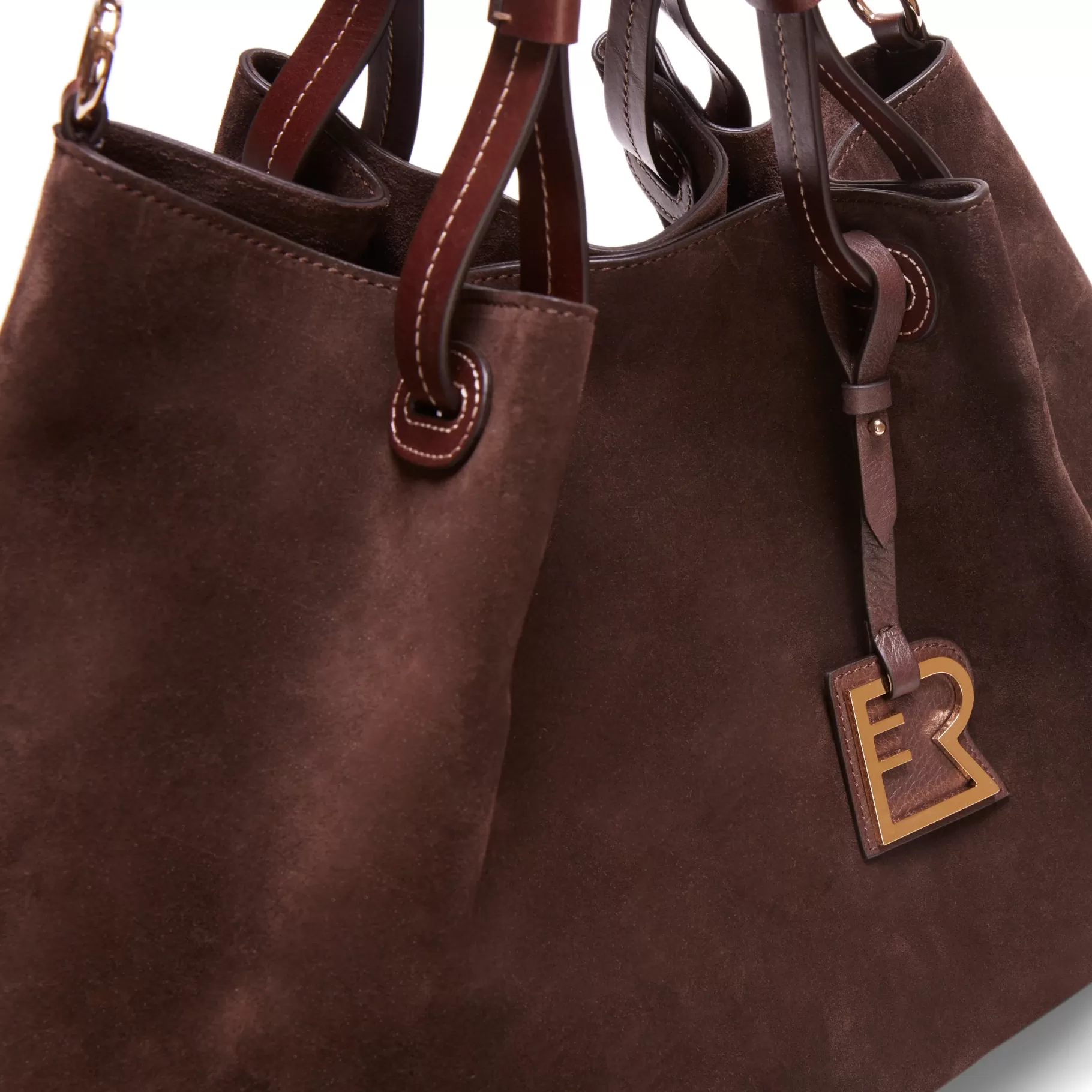 Best Fratelli Rossetti Tote bag in suede colore cacao-