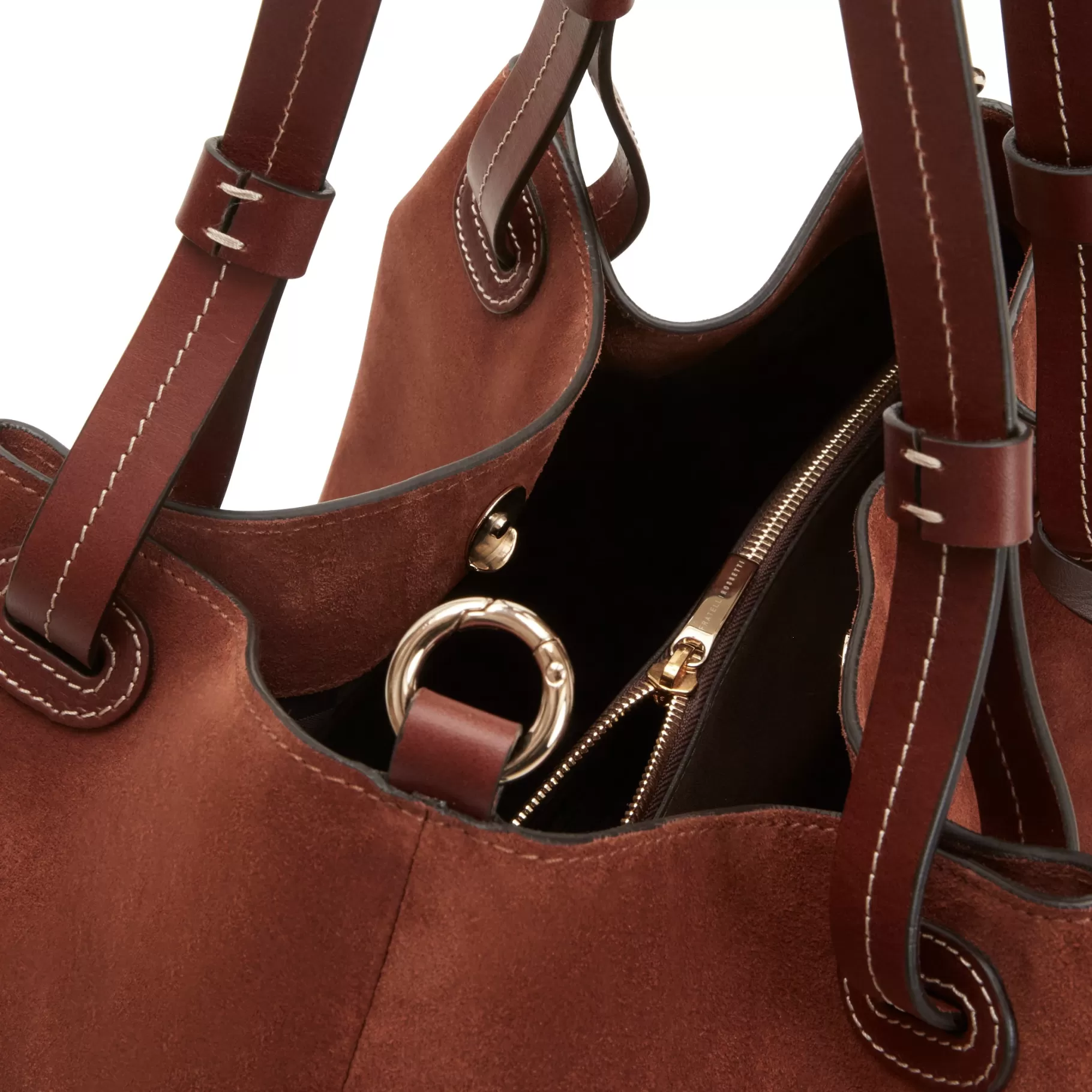 Cheap Fratelli Rossetti Tote bag in suede colore cuoio-
